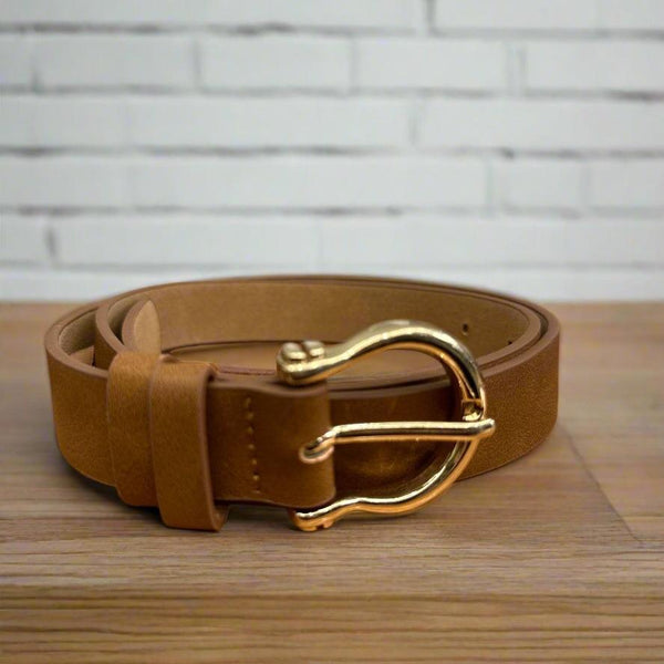 Jean Classic Horseshoe Buckle Belt - Tan