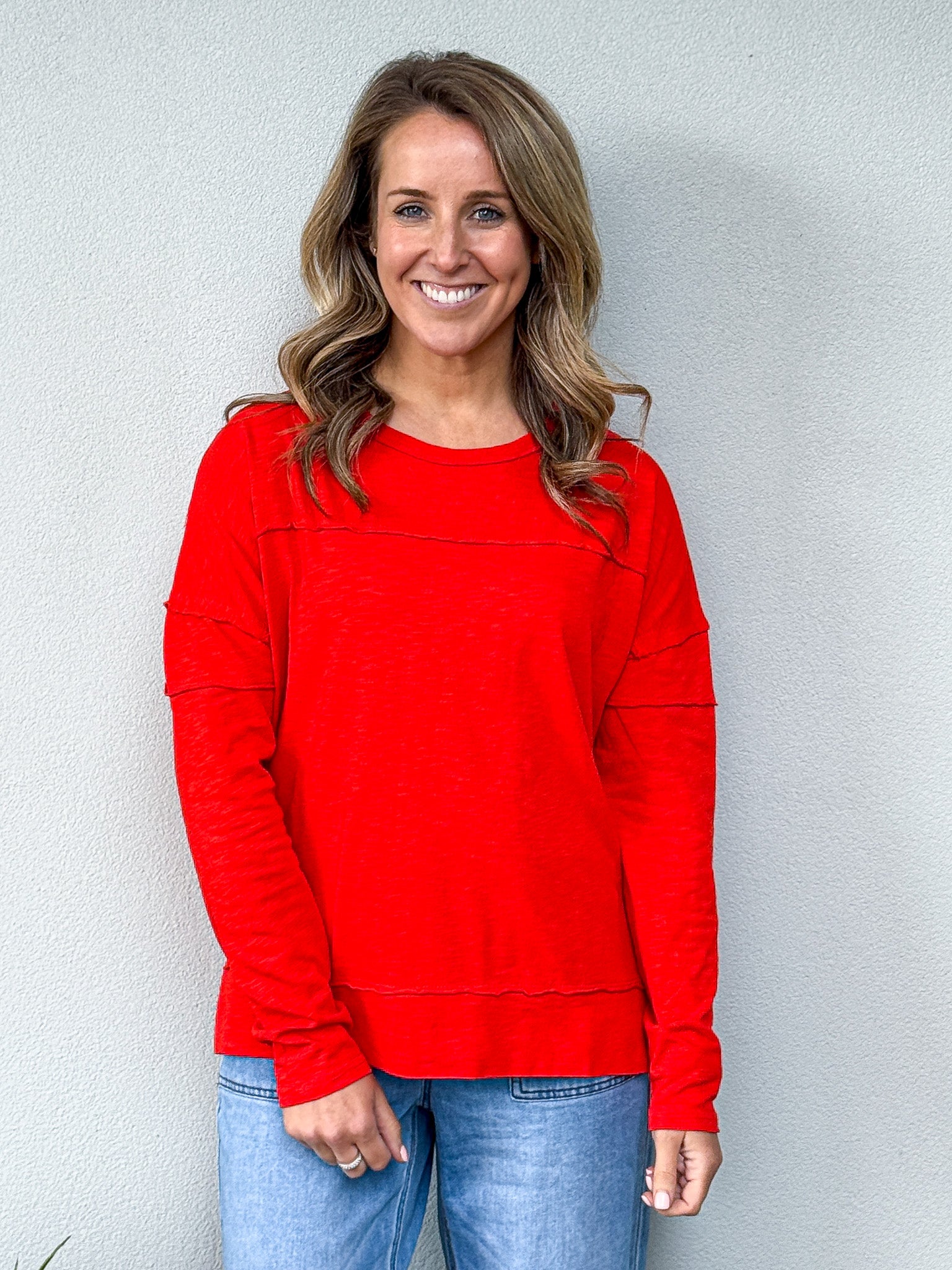 Jayne Throw On Top -  Bright Red