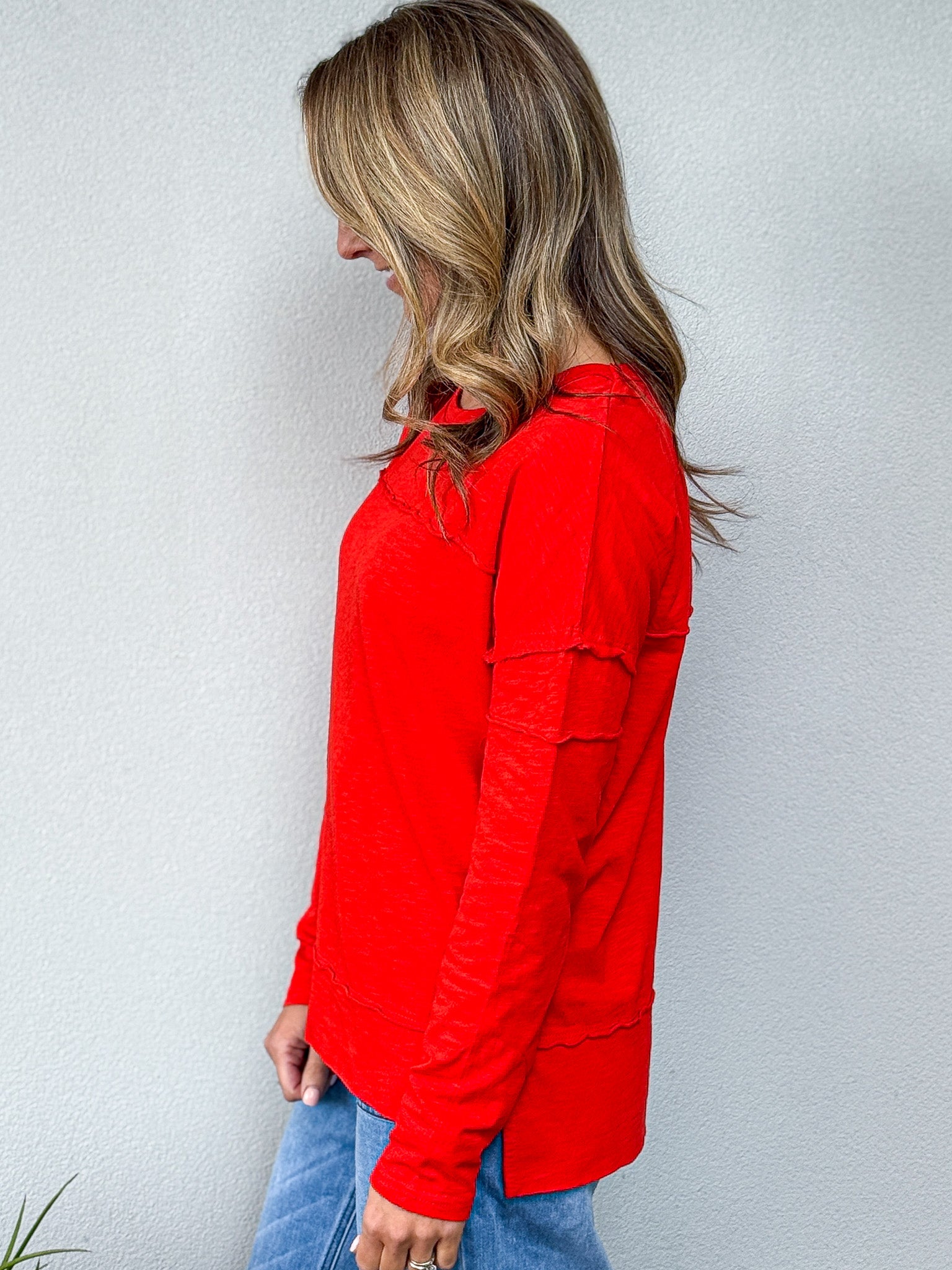 Jayne Throw On Top -  Bright Red