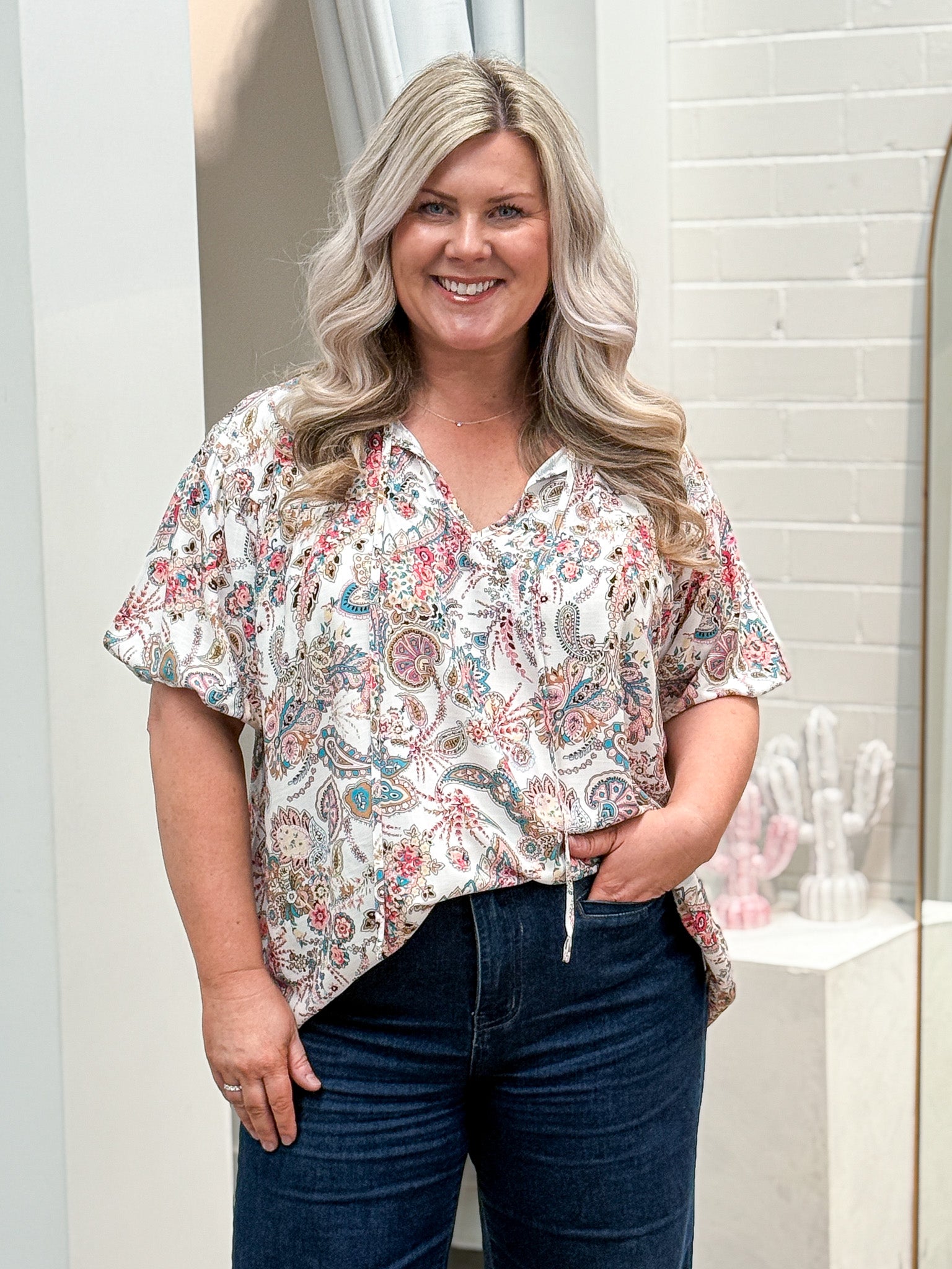 Juniper Top - White Multi