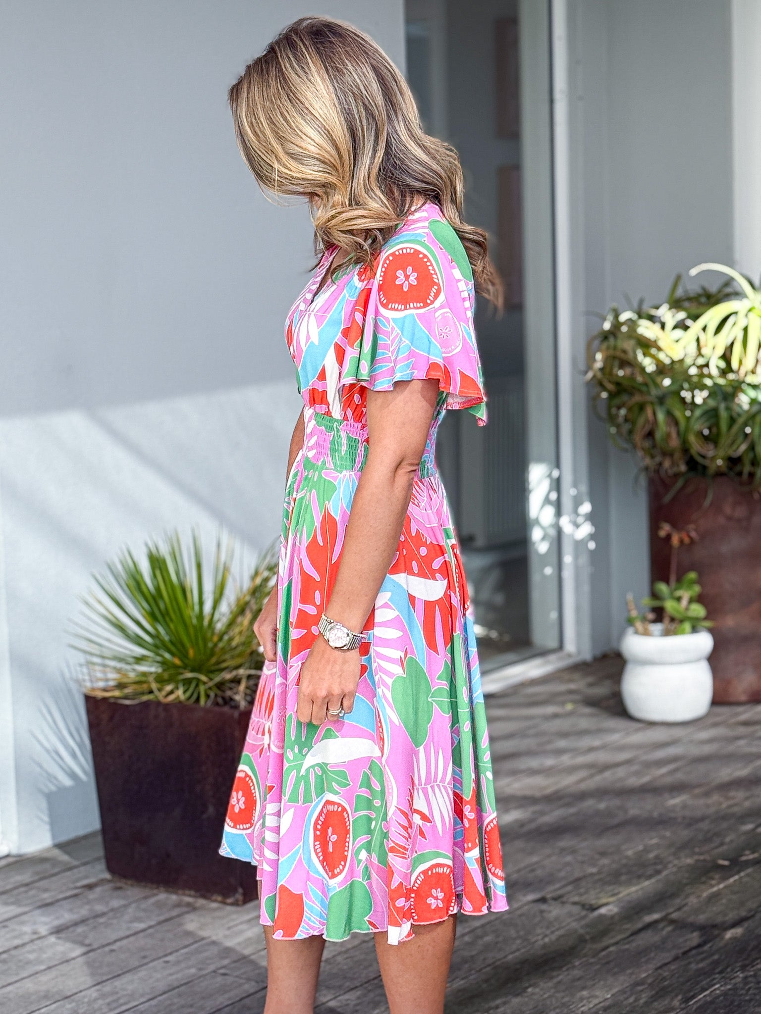Katie Pink Tropical Dress
