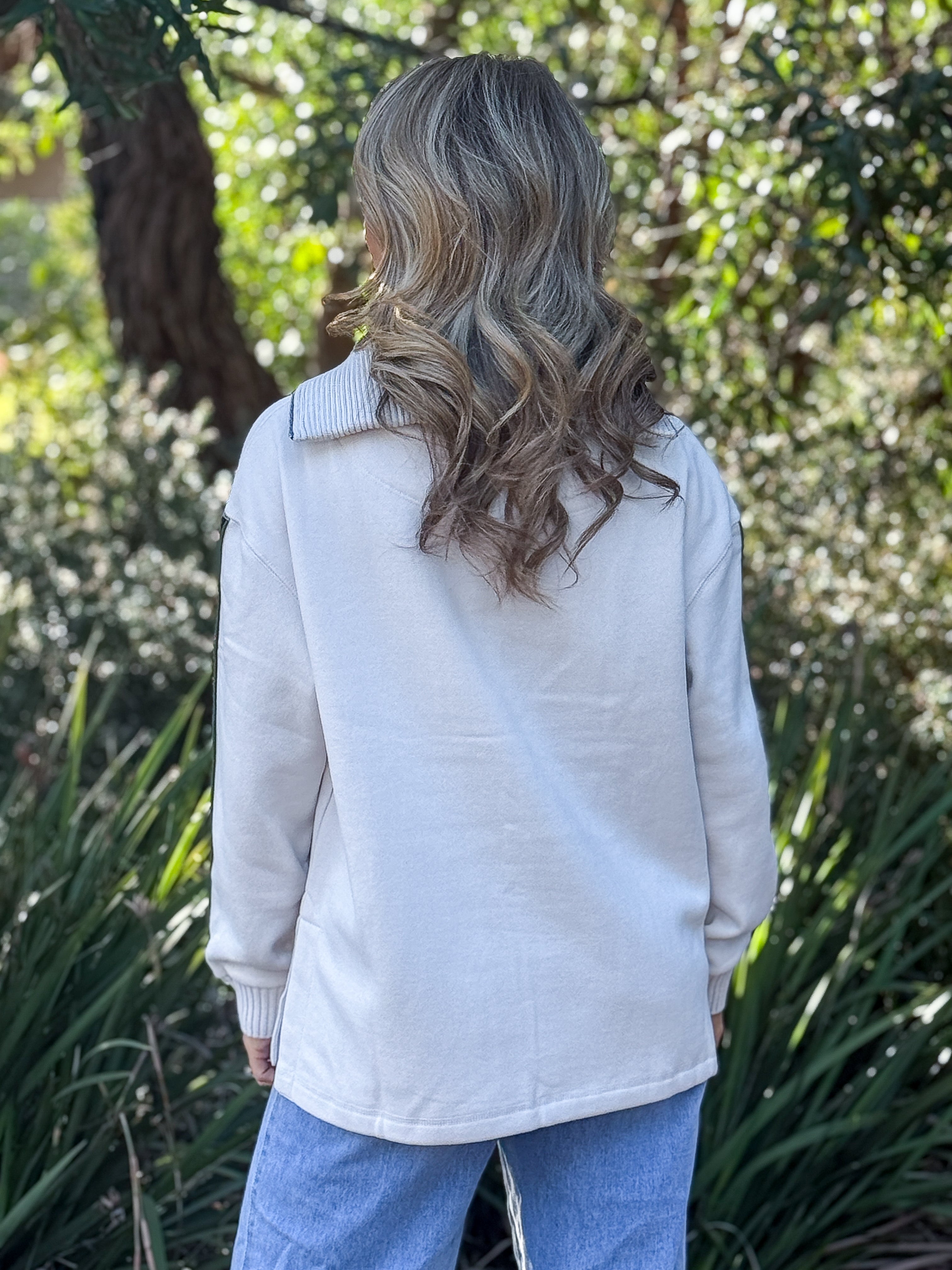 Knit Collar Crew - Bone