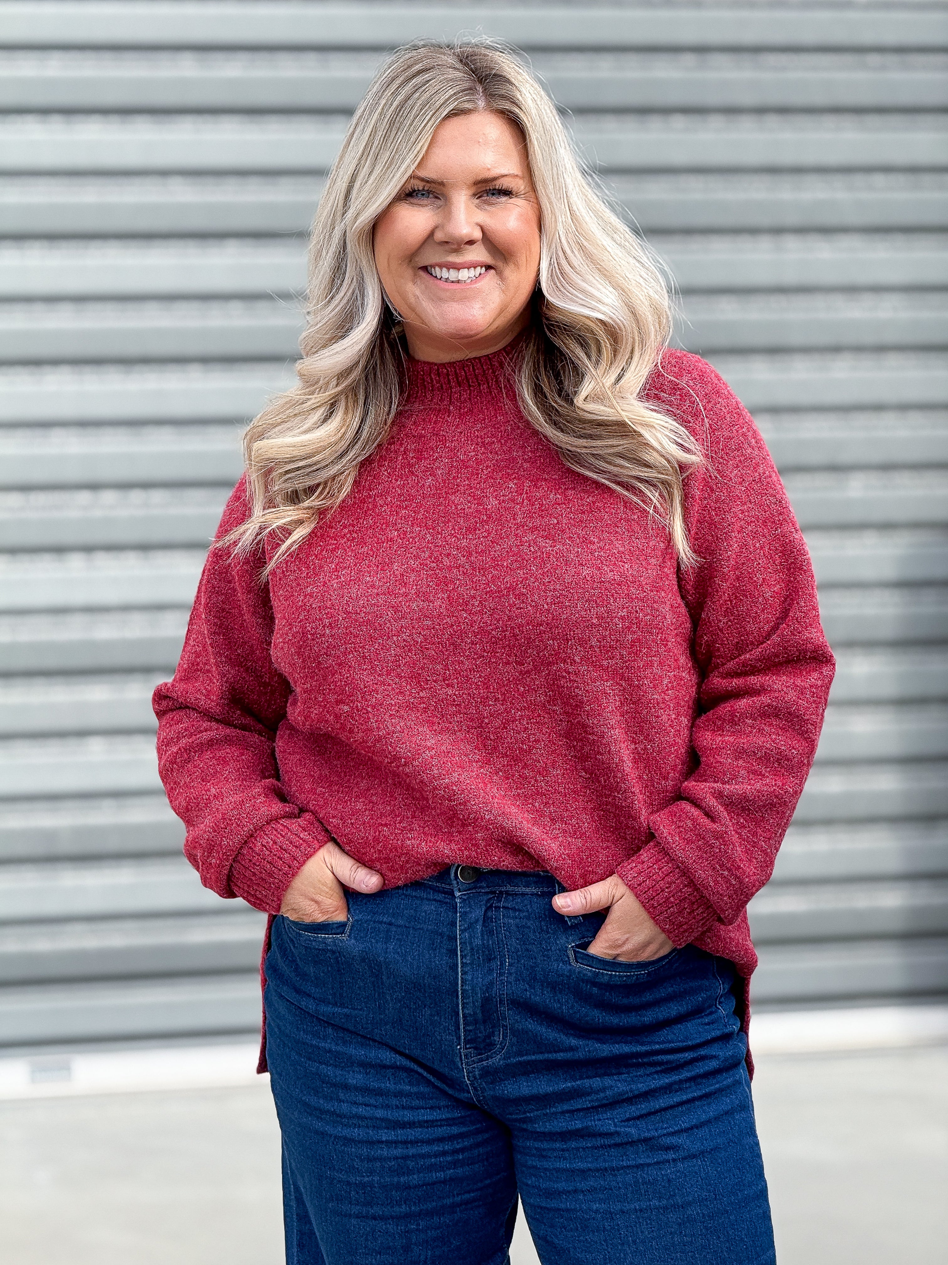 Kristy Knit Jumper - Rich Red