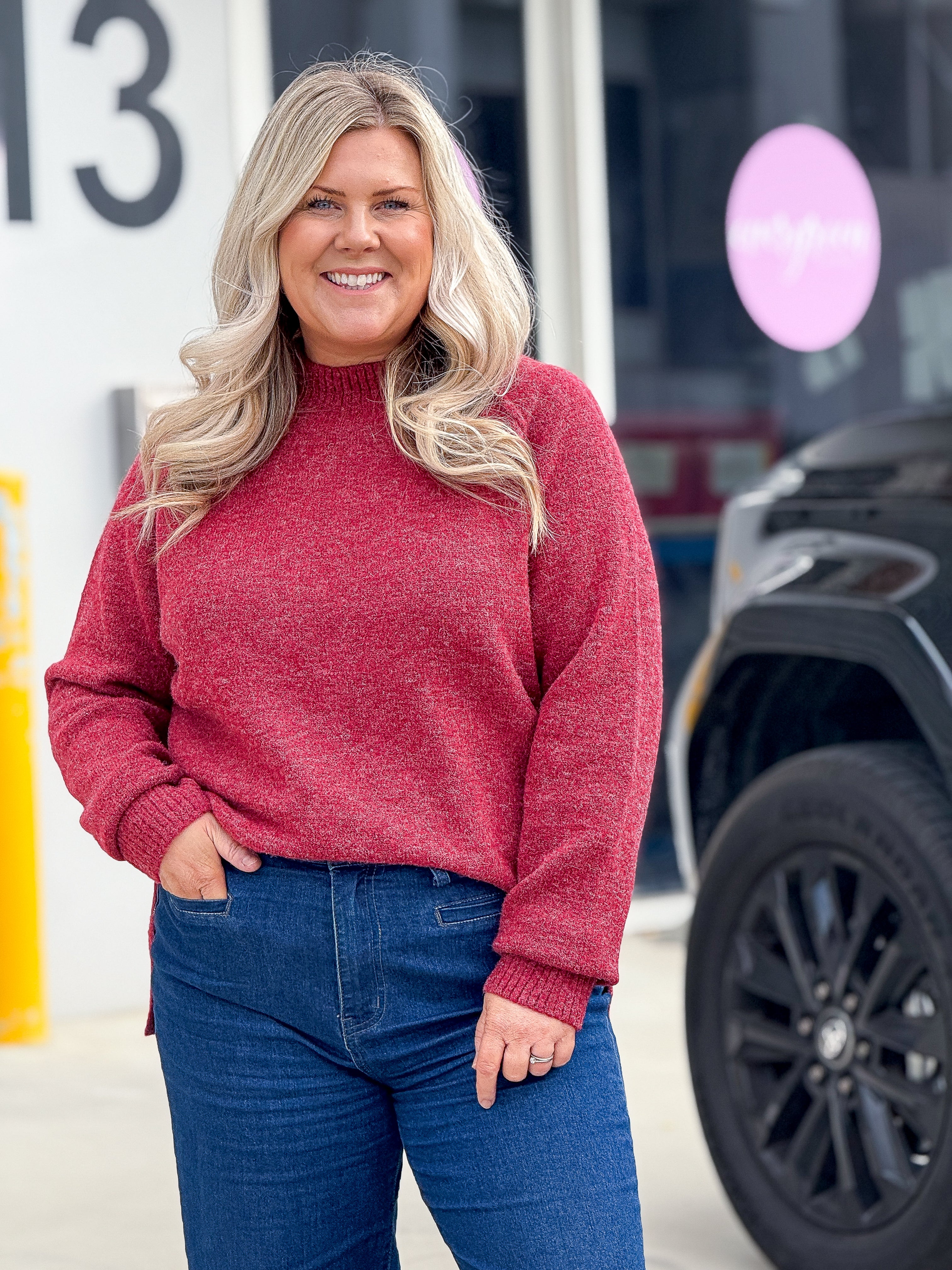Kristy Knit Jumper - Rich Red