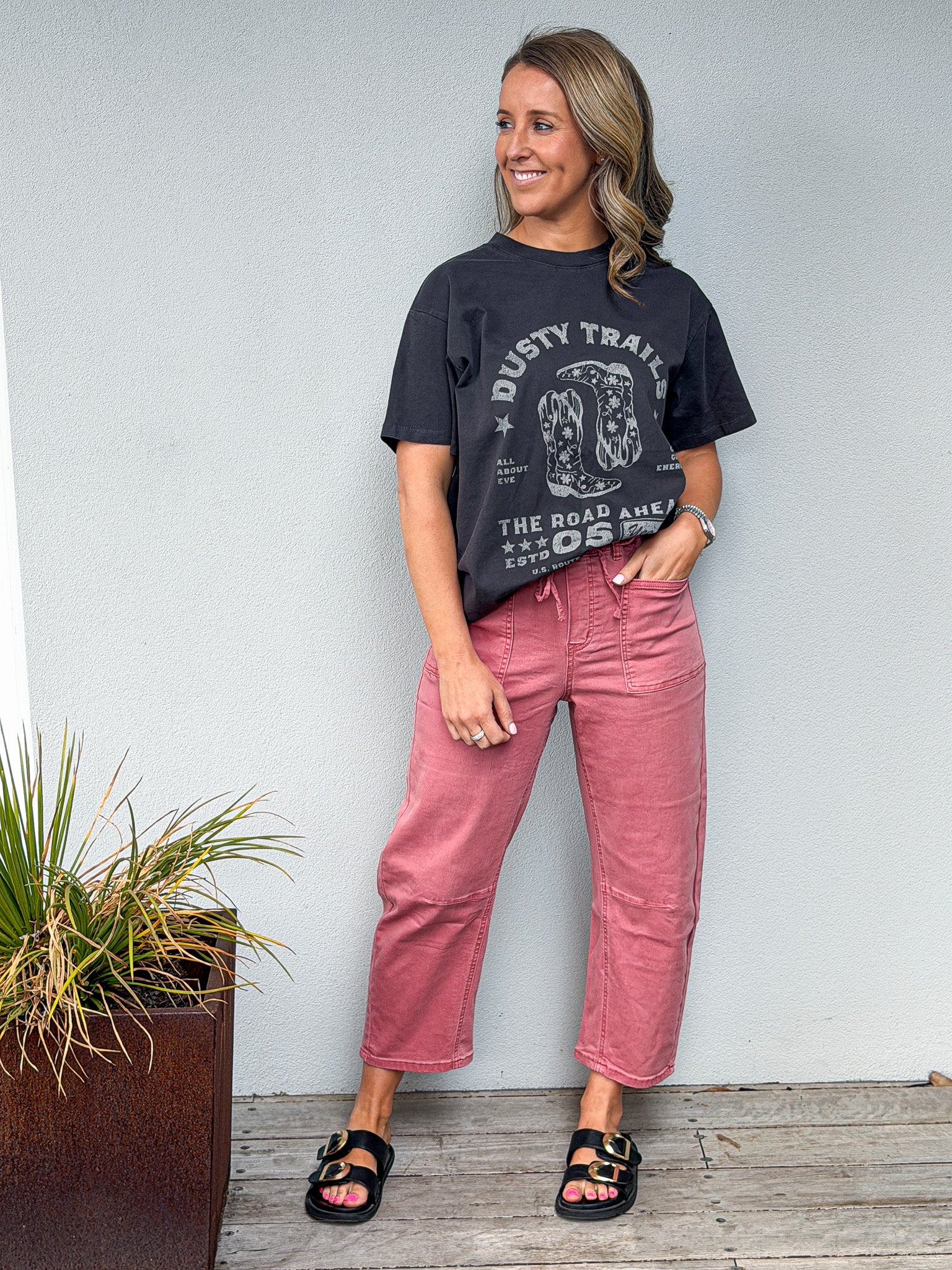 Laura Barrel Jeans - Pink