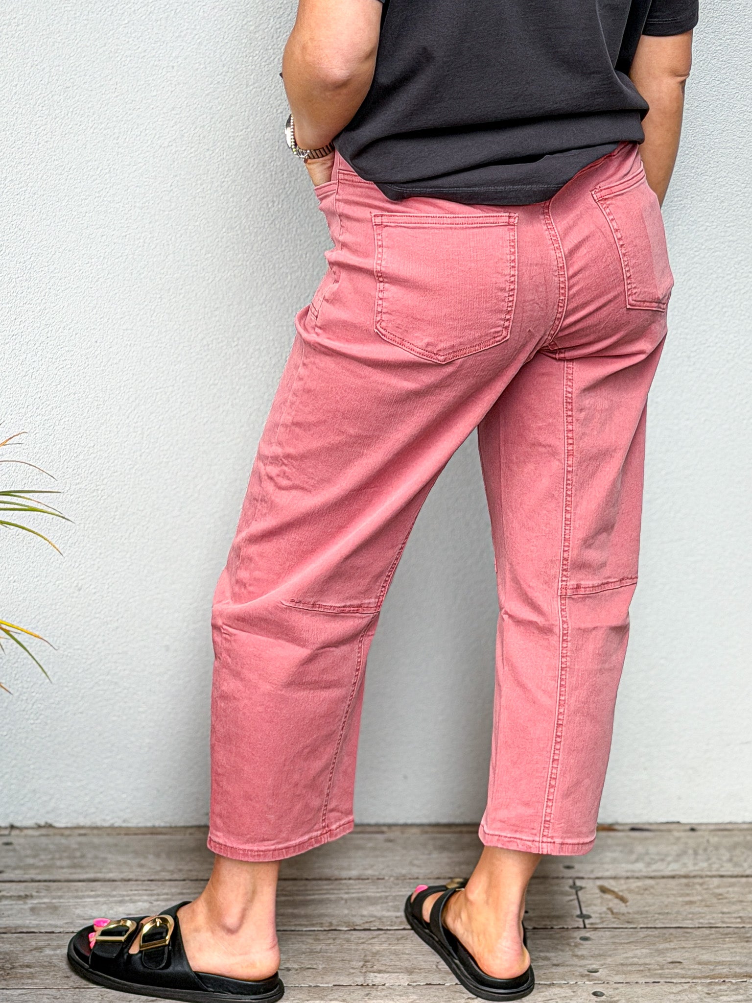 Laura Barrel Jeans - Pink