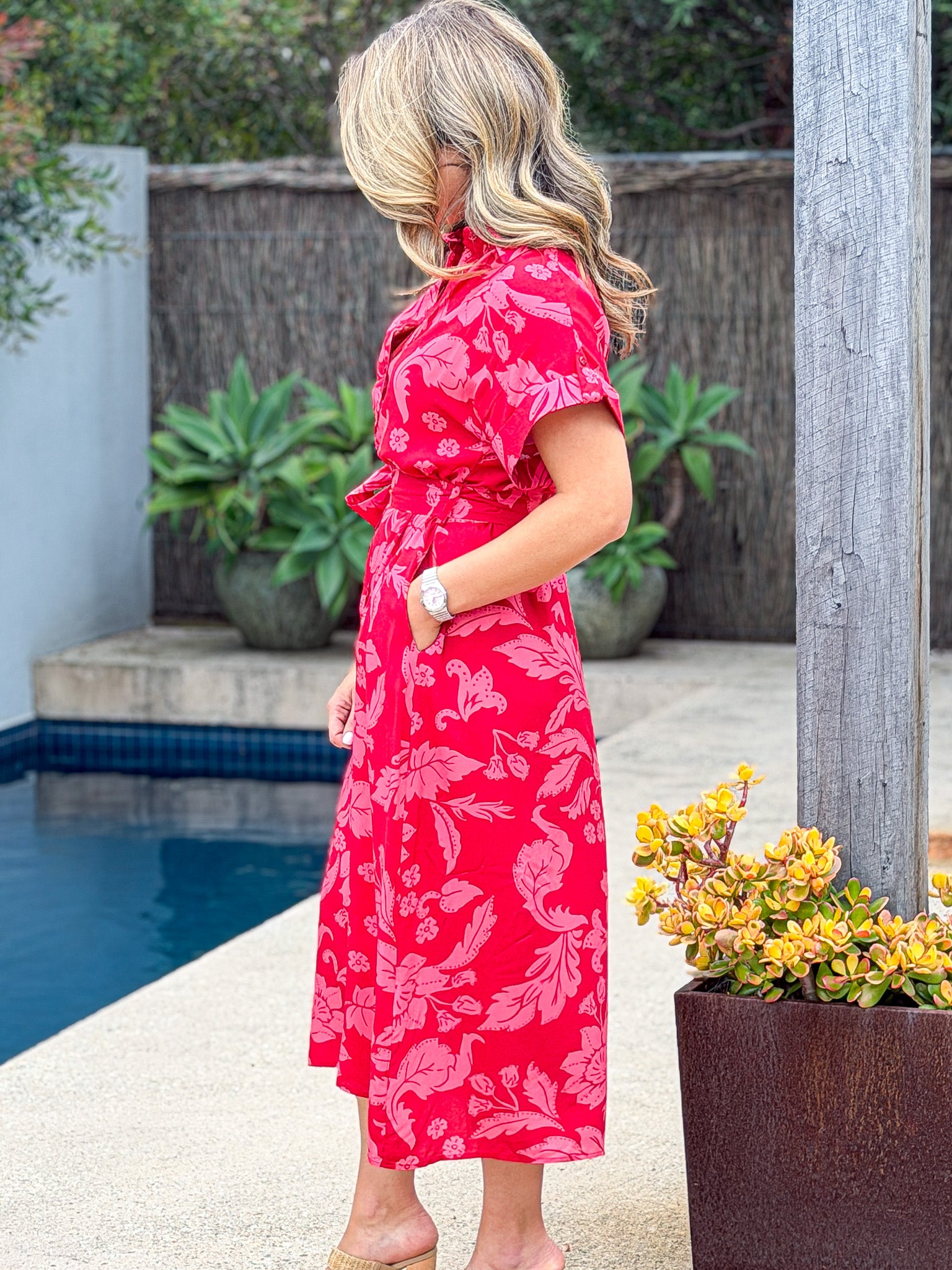 Lavina Dress Red Pink