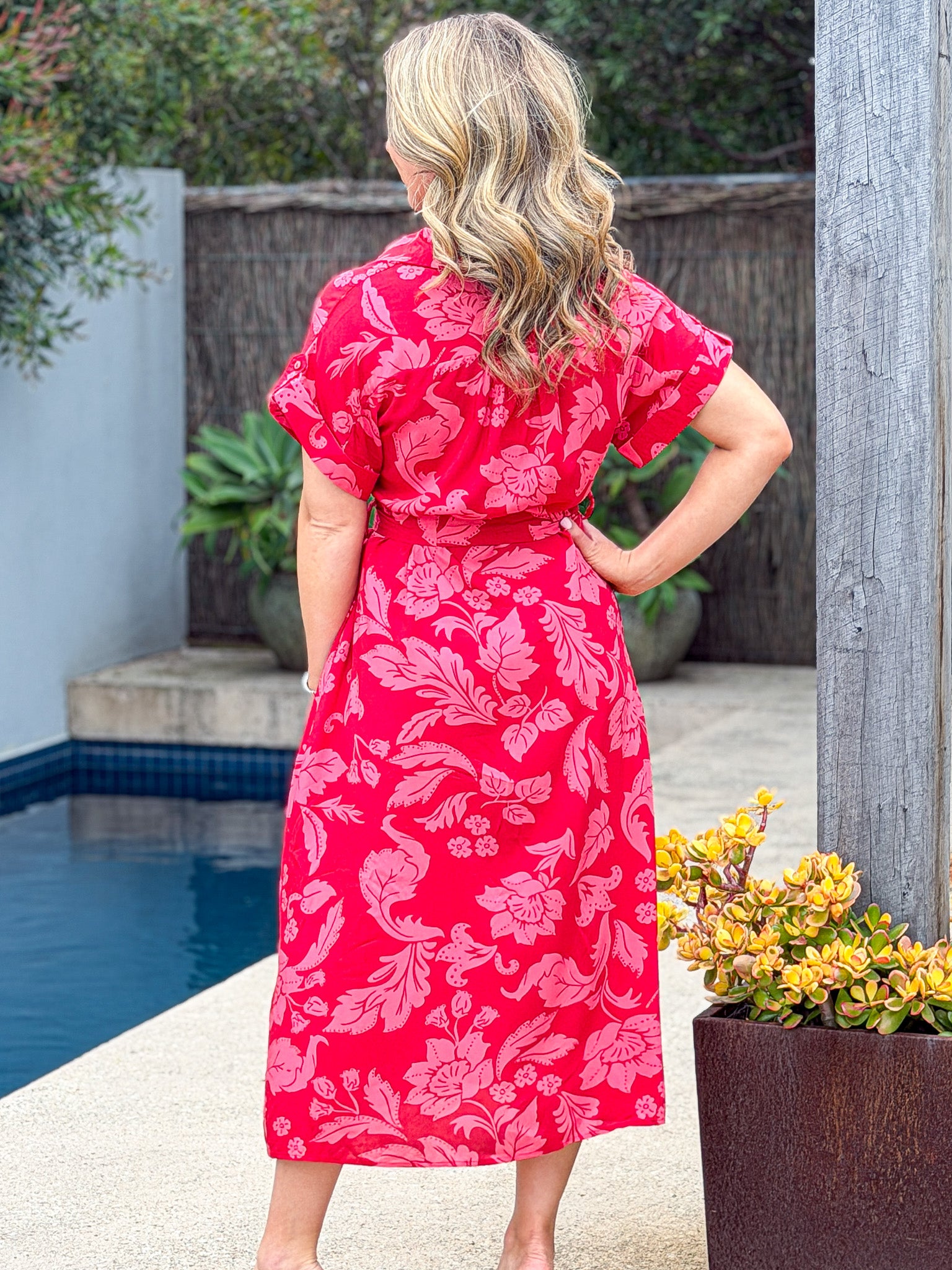 Lavina Dress Red Pink