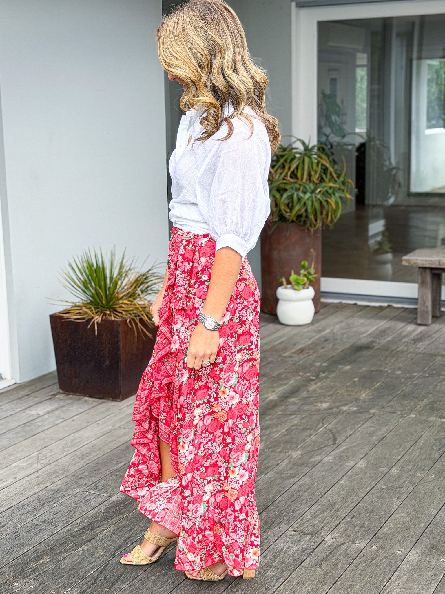 Lulu Wrap Skirt - Red