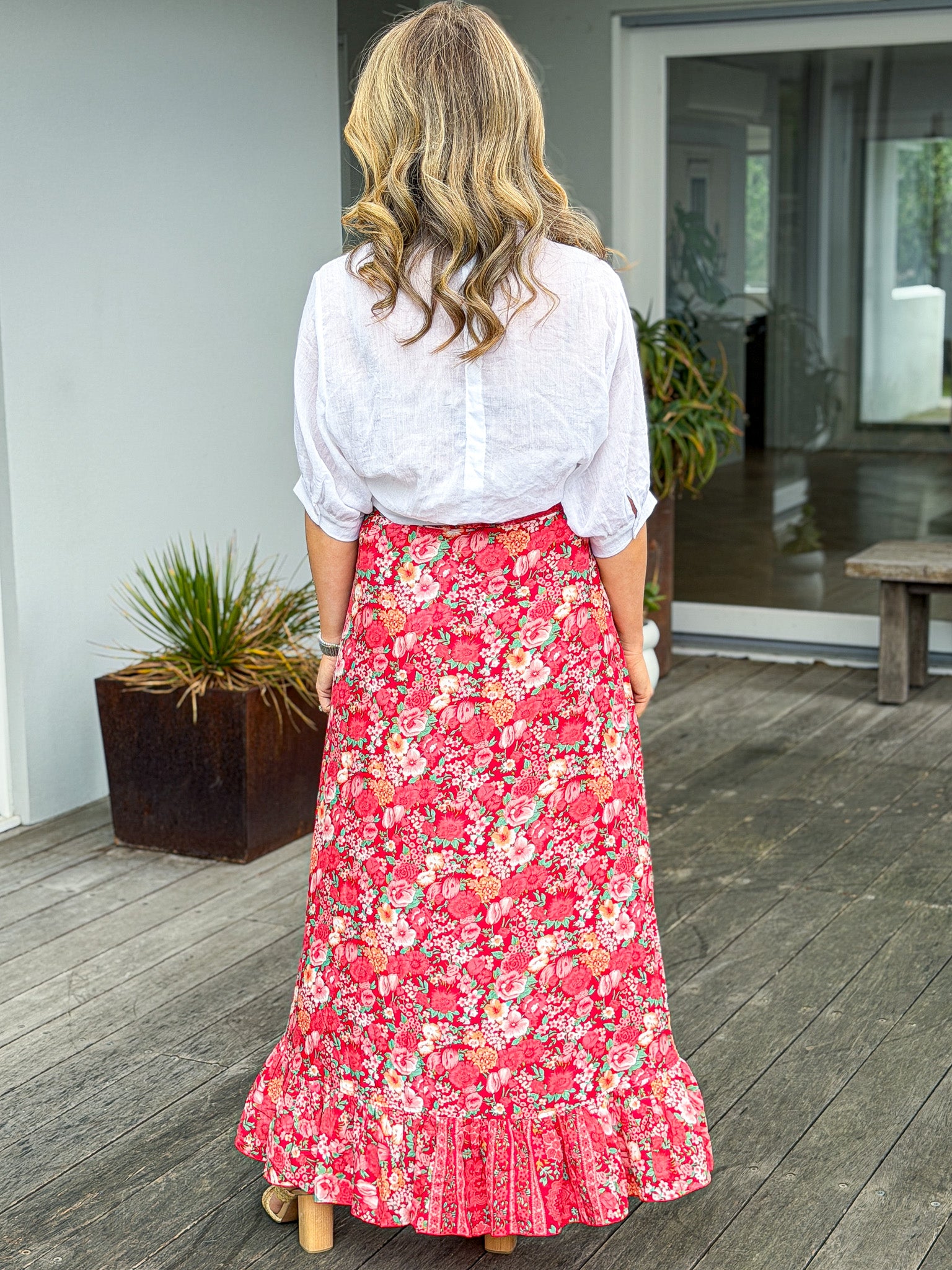 Lulu Wrap Skirt - Red