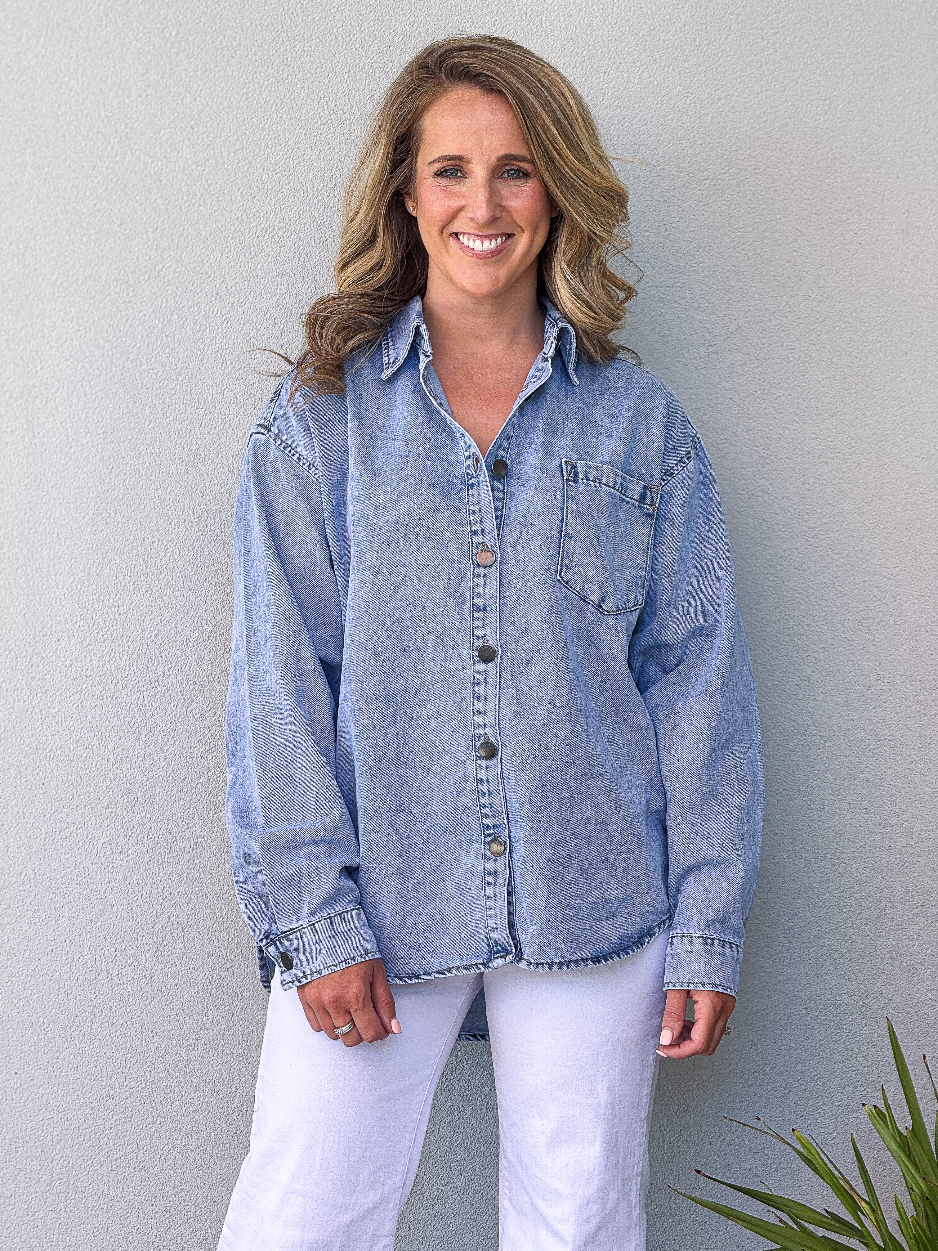 Maci Denim Shirt - Light Blue