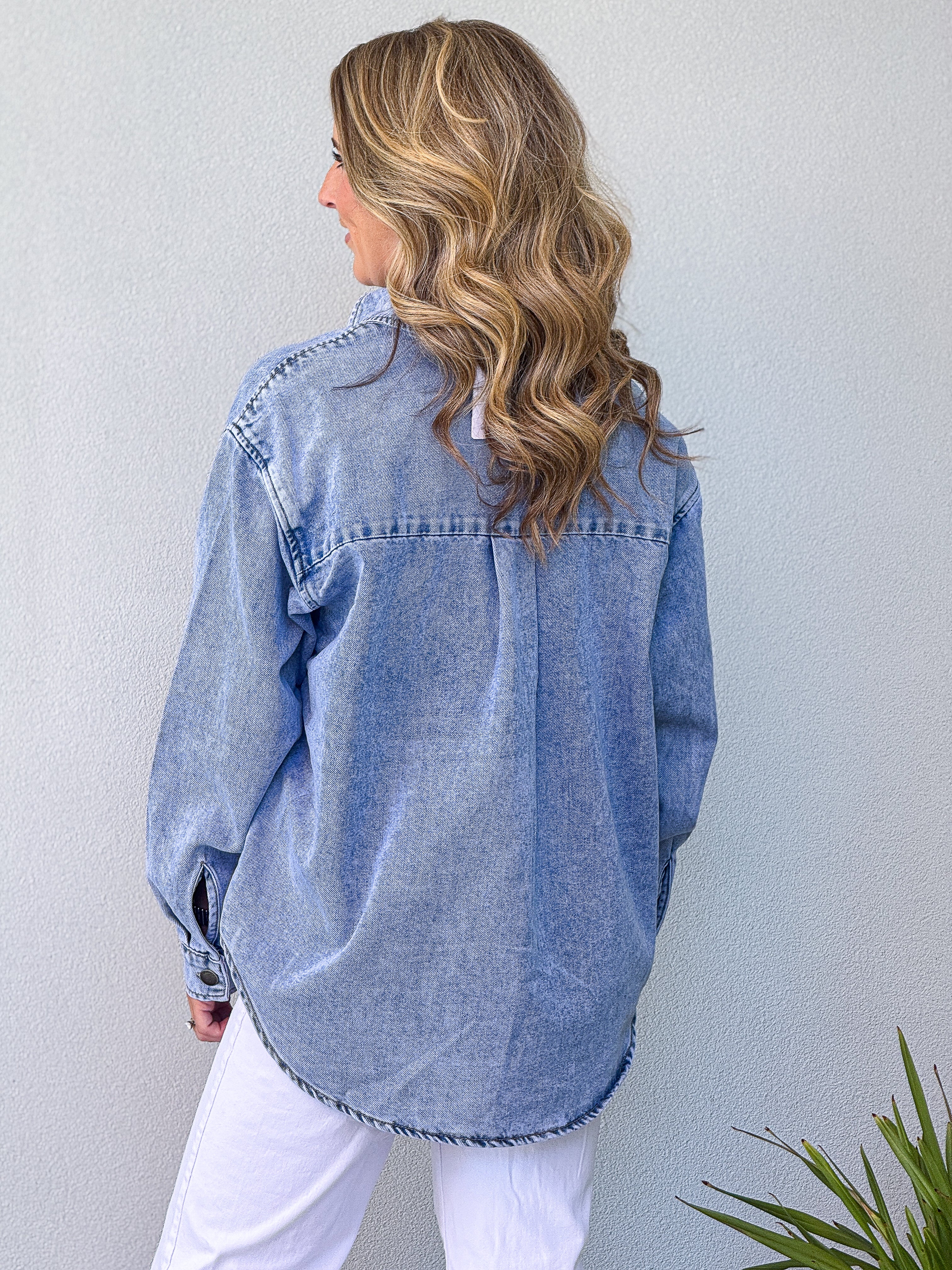 Maci Denim Shirt - Light Blue