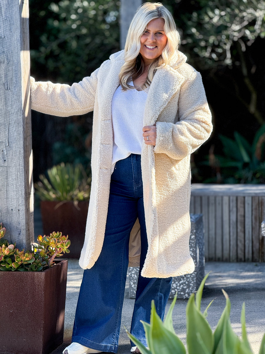 Matilda Teddy Coat - Natural – Evergreen Clothing