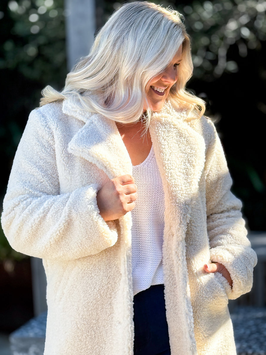 Matilda Teddy Coat - Natural – Evergreen Clothing