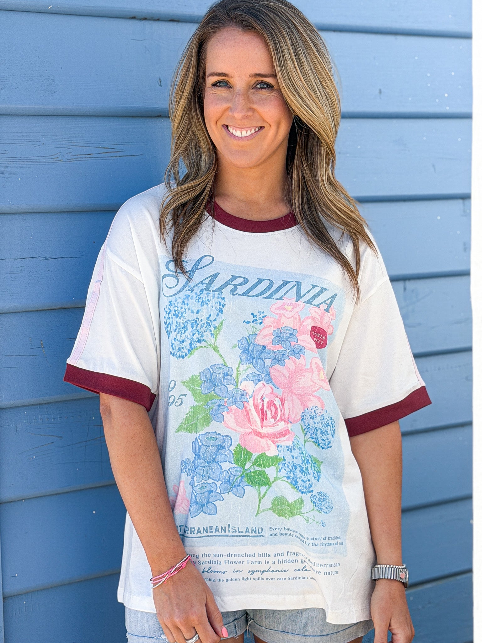 Mediterranean Posy Tee - White