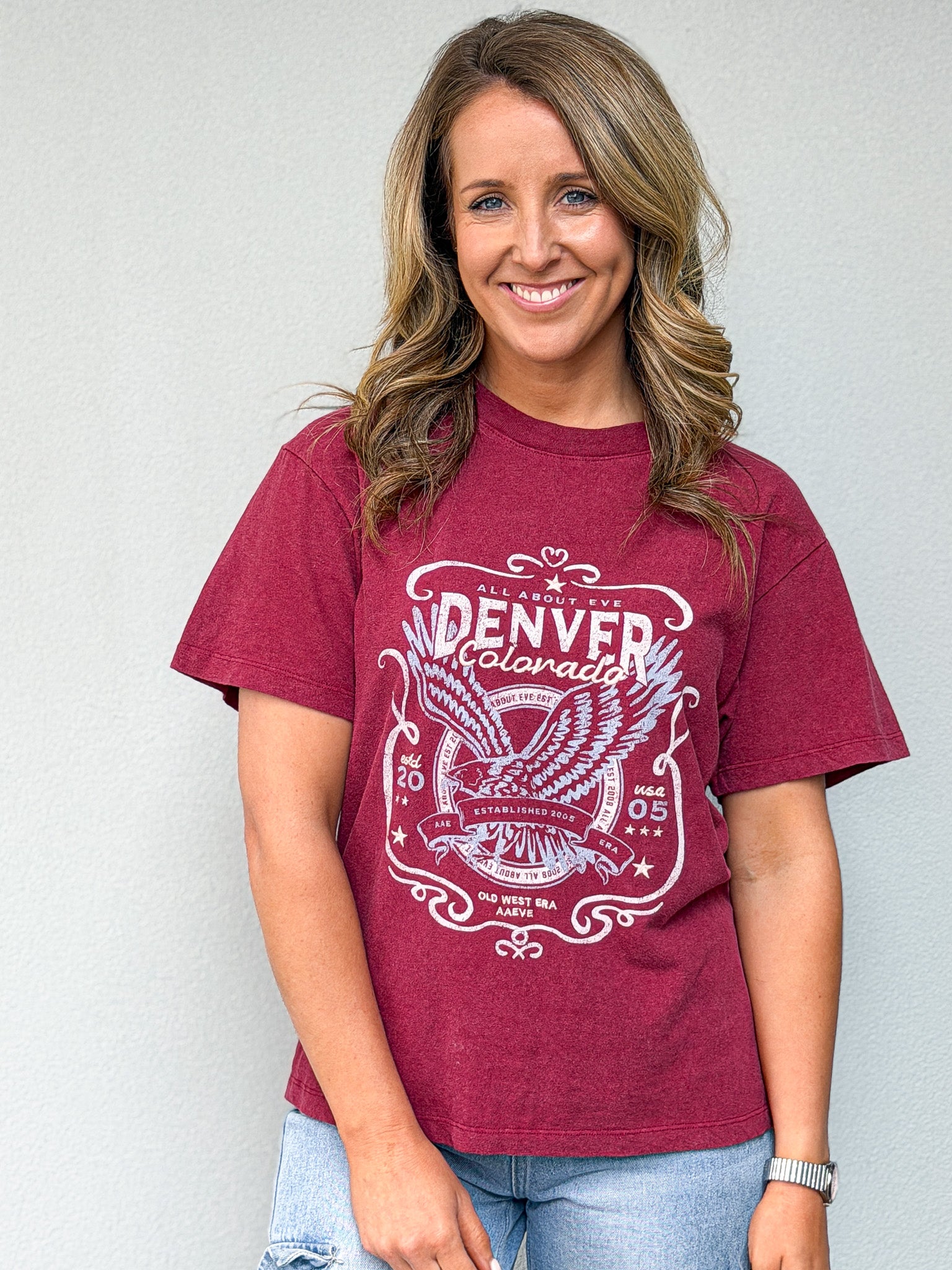 Old West Era Box Tee - Wine