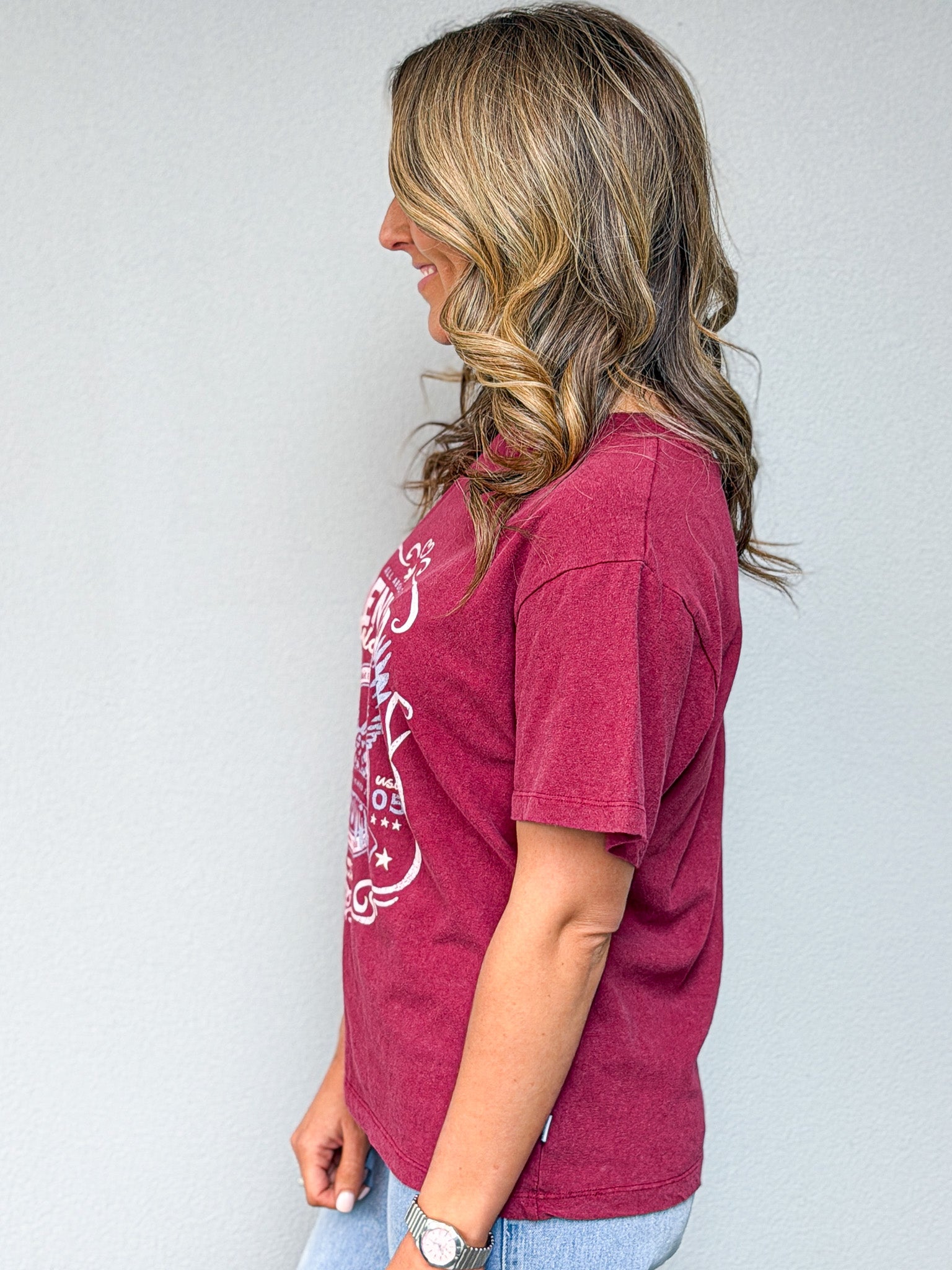 Old West Era Box Tee - Wine