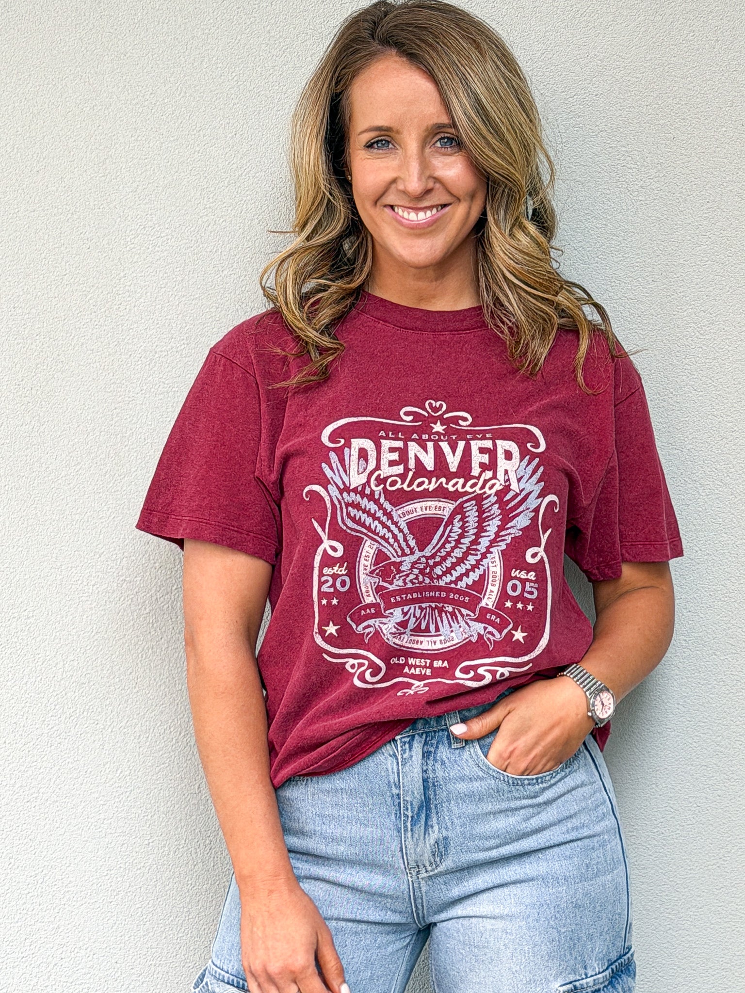 Old West Era Box Tee - Wine