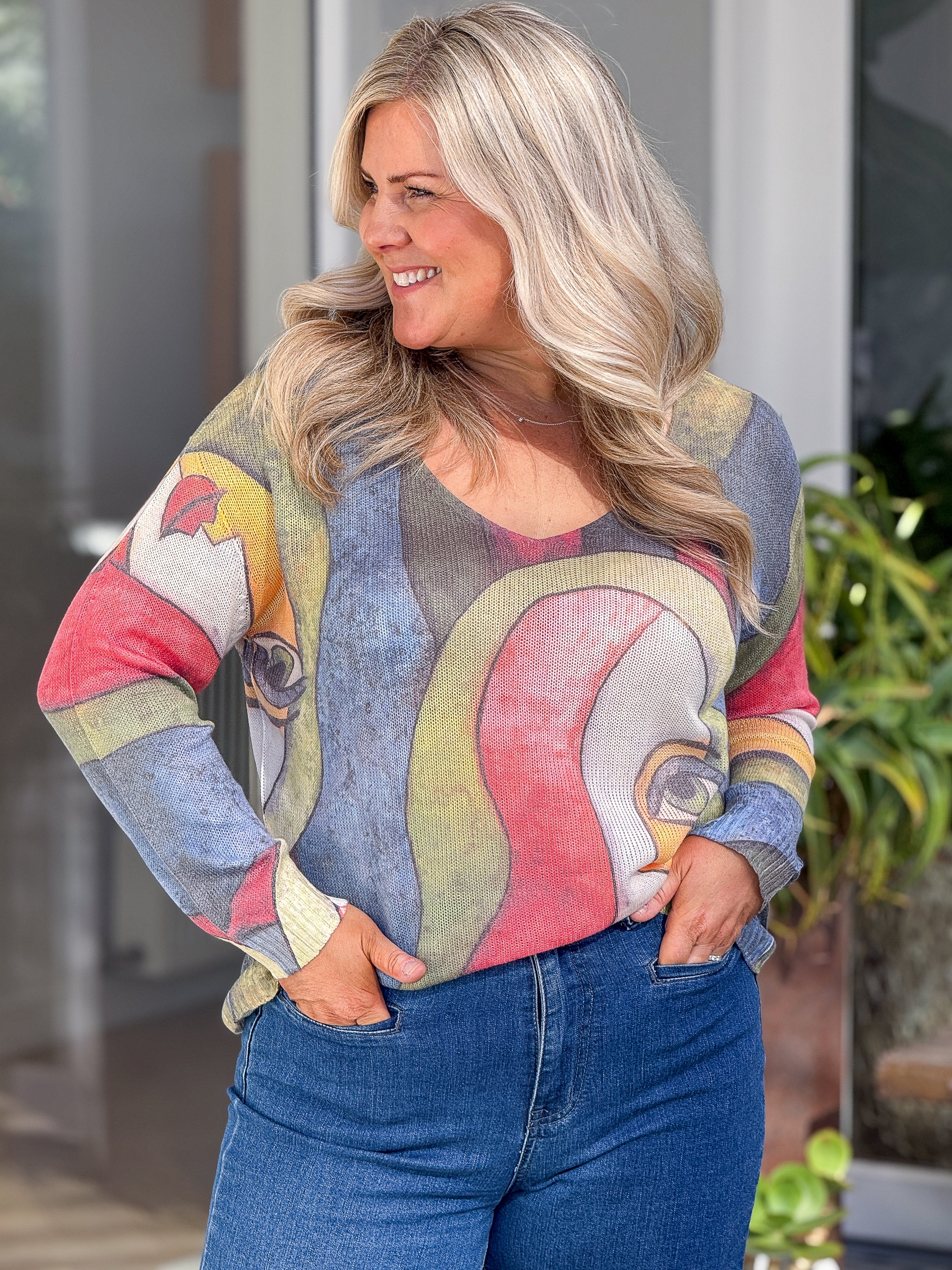Paige Jumper - Multi Blue