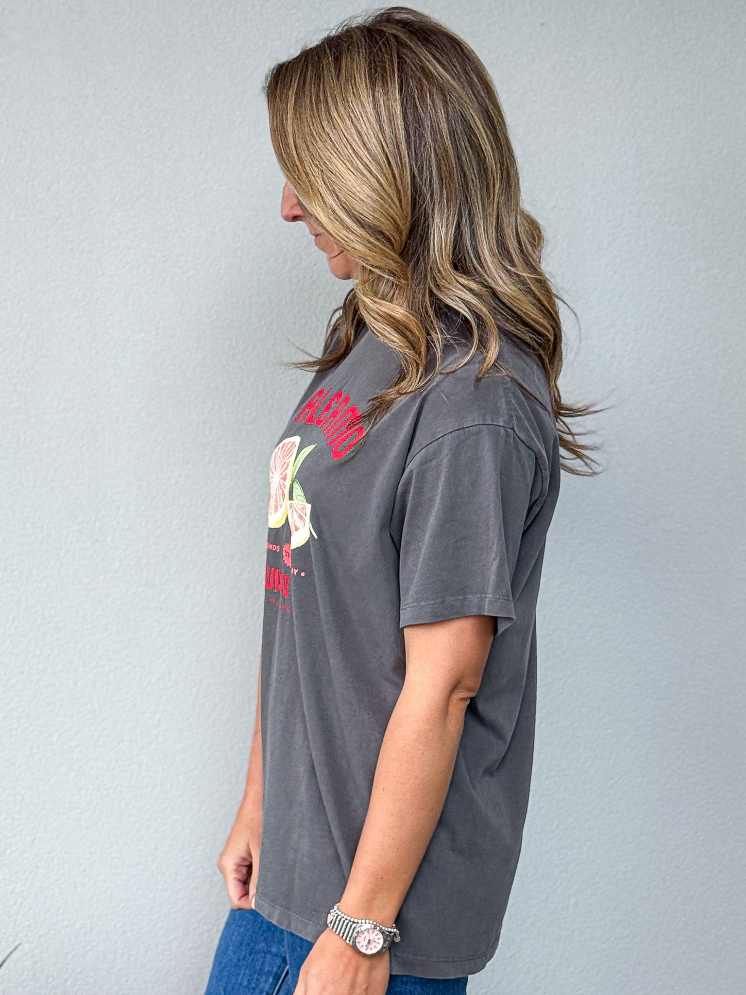Palermo Relaxed Tee - Charcoal