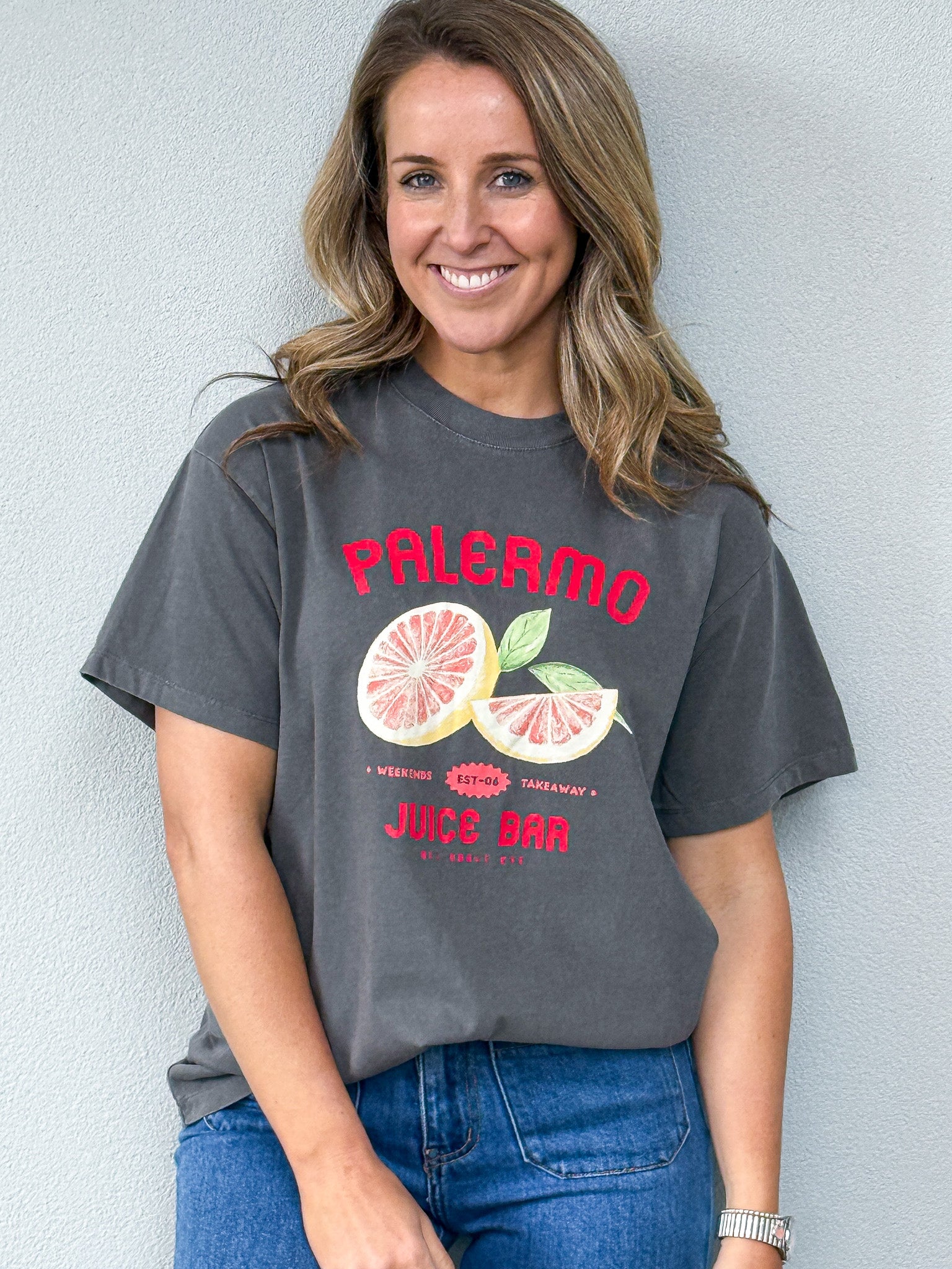Palermo Relaxed Tee - Charcoal