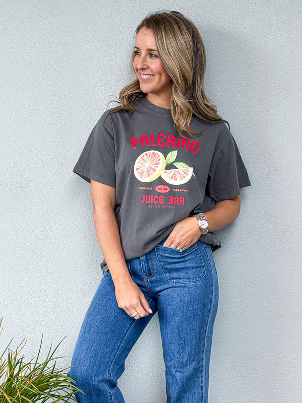 Palermo Relaxed Tee - Charcoal
