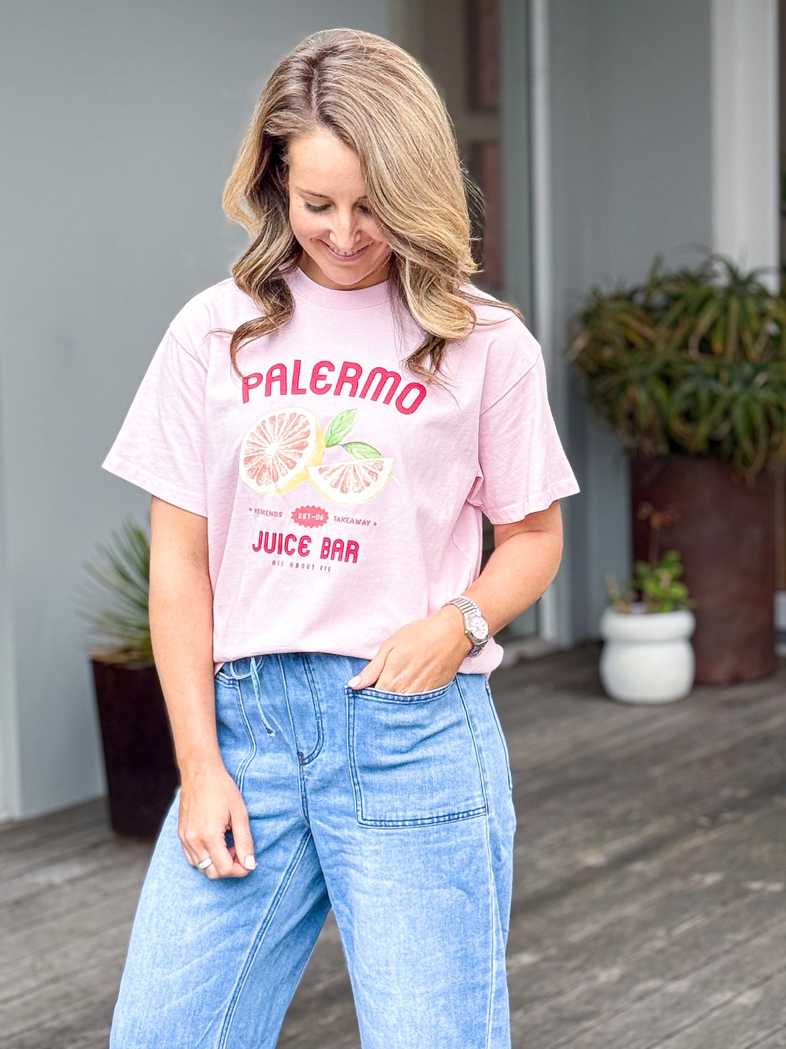 Palermo Relaxed Tee - Light Pink