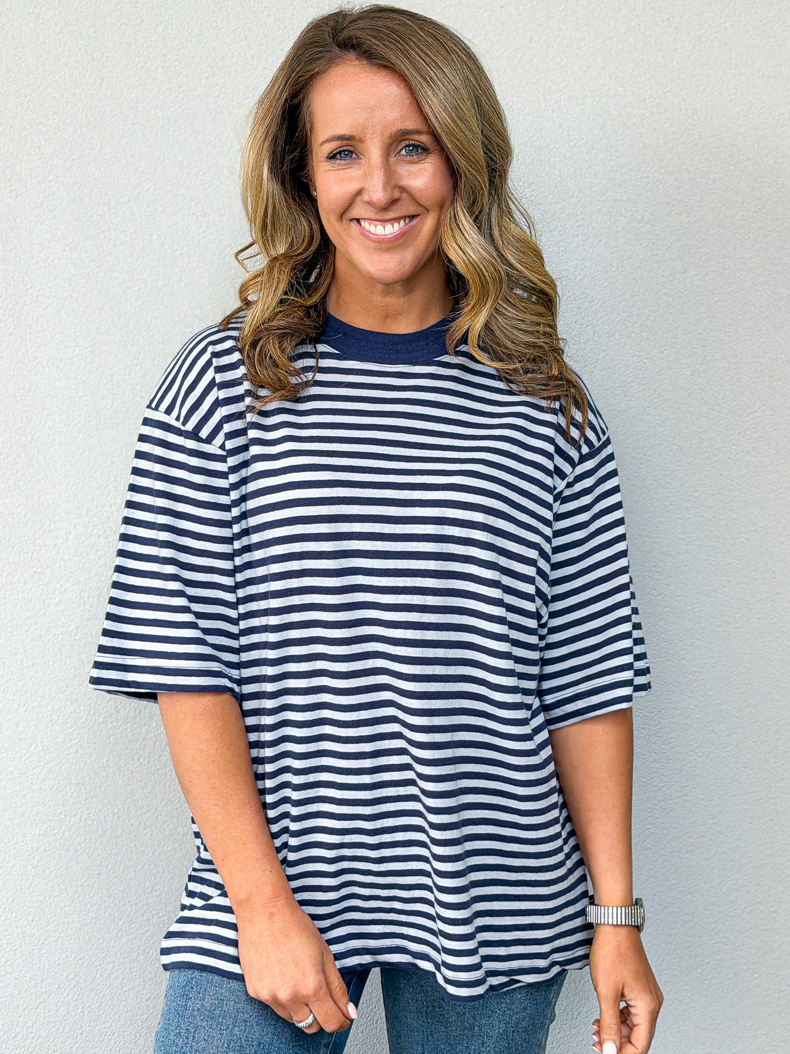 Paloma Oversized Stripe Tee - Nautical