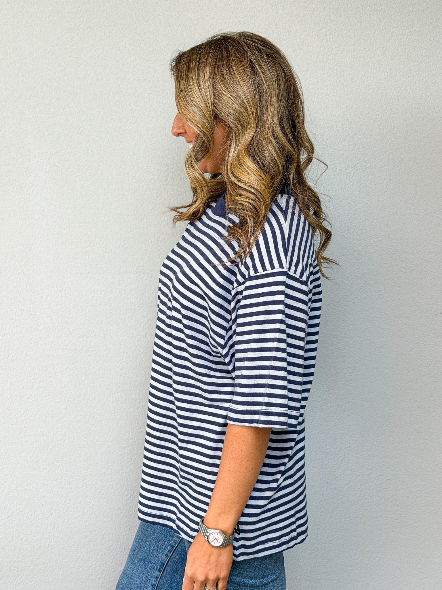 Paloma Oversized Stripe Tee - Nautical