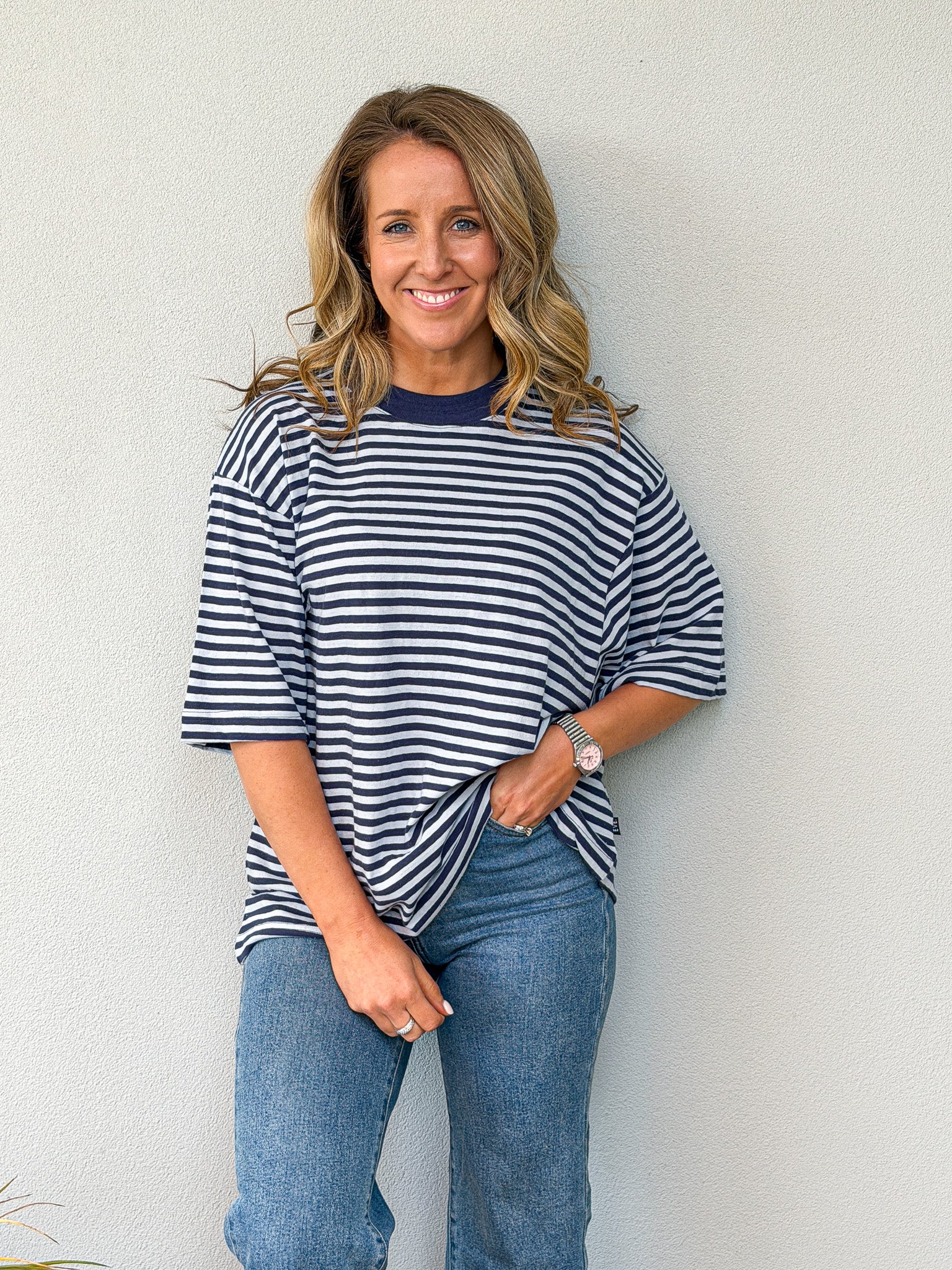 Paloma Oversized Stripe Tee - Nautical