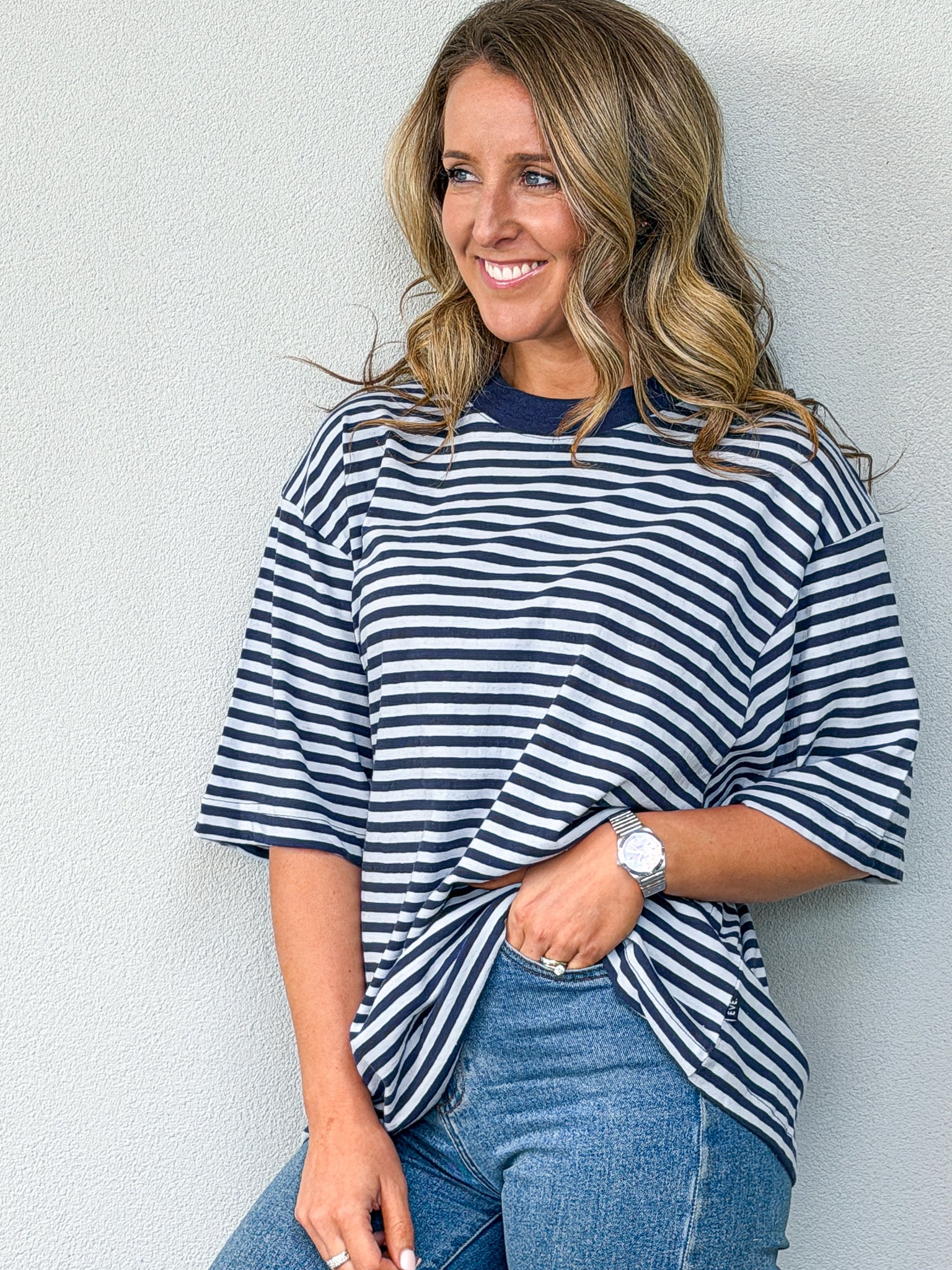 Paloma Oversized Stripe Tee - Nautical