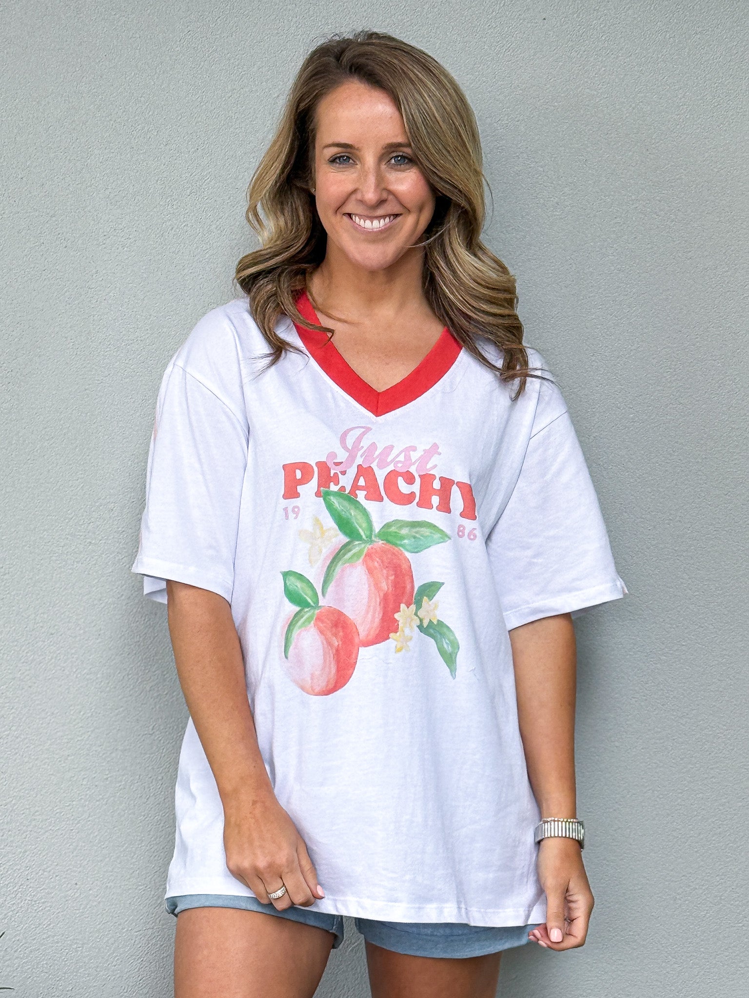 Peachy Tee - White