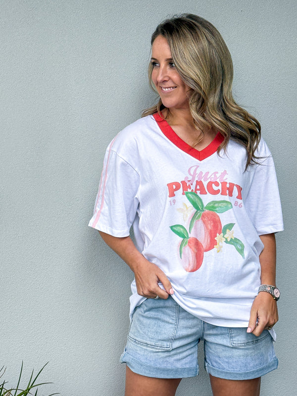 Peachy Tee - White