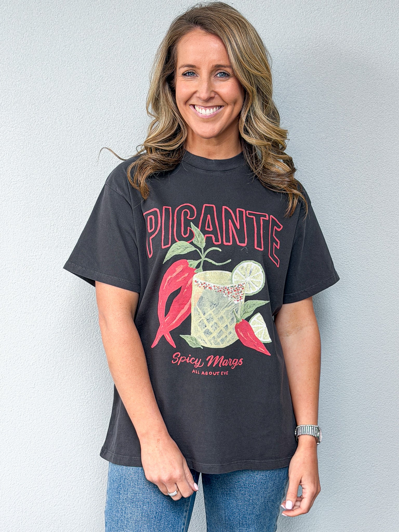 Picante Relaxed Tee - Washed Black