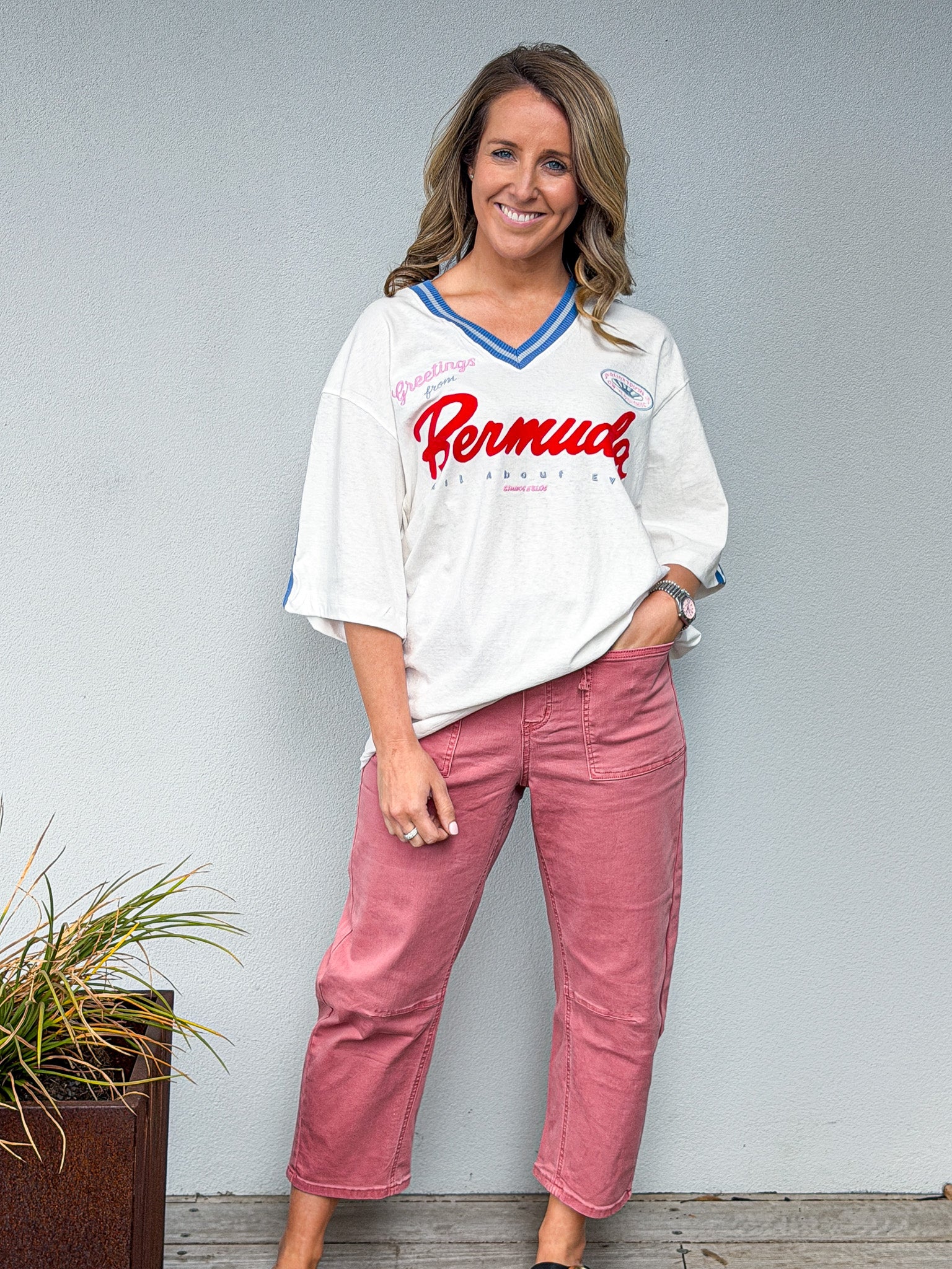 Bermuda O/S V-Neck Tee