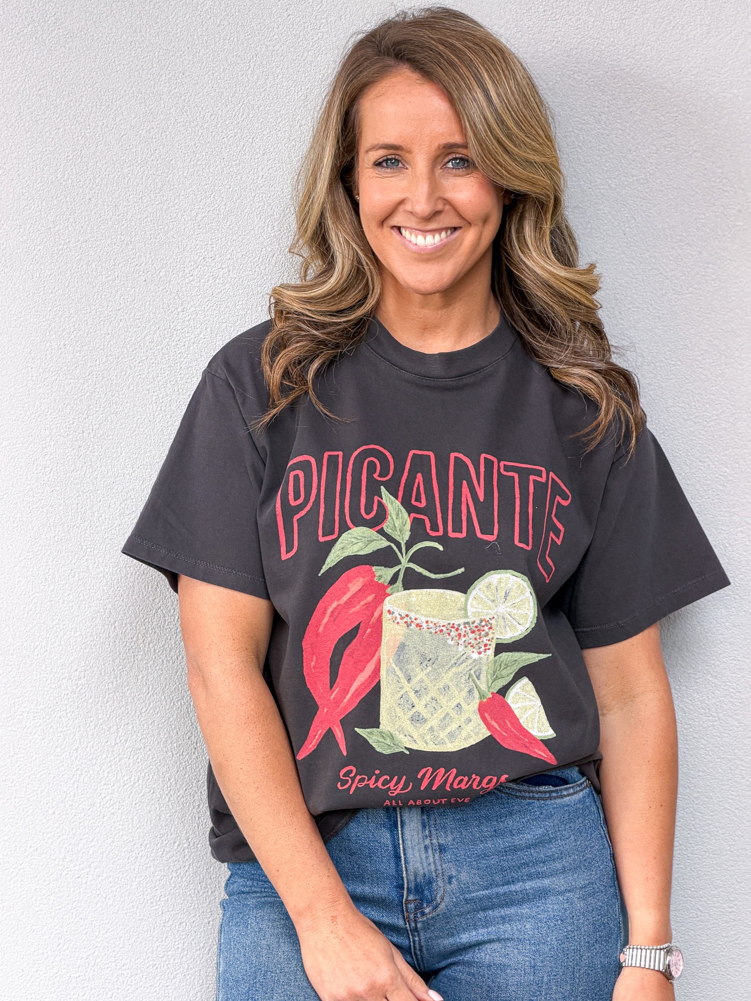 Picante Relaxed Tee - Washed Black