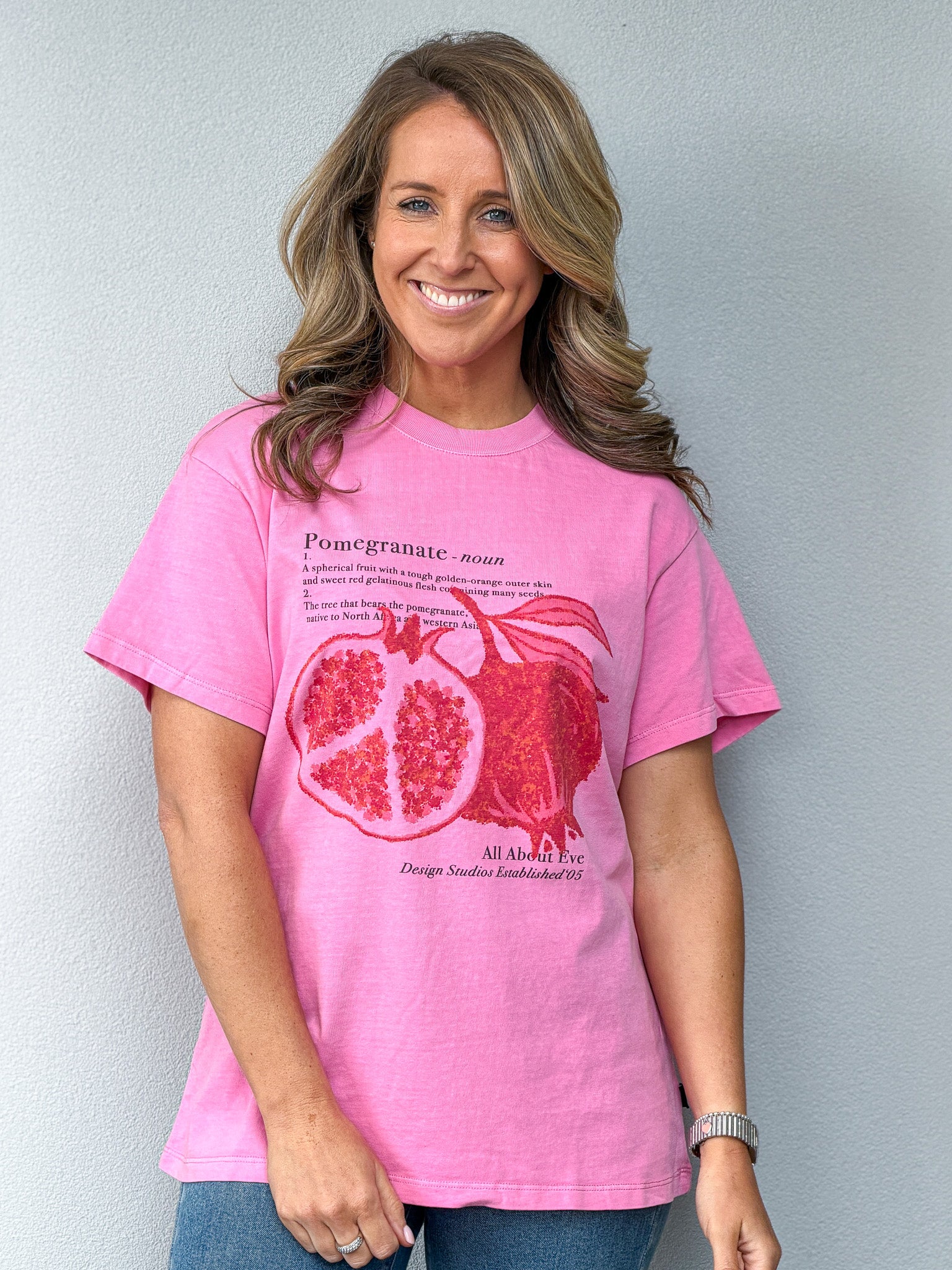 Pomegranate Relaxed Tee - Pink