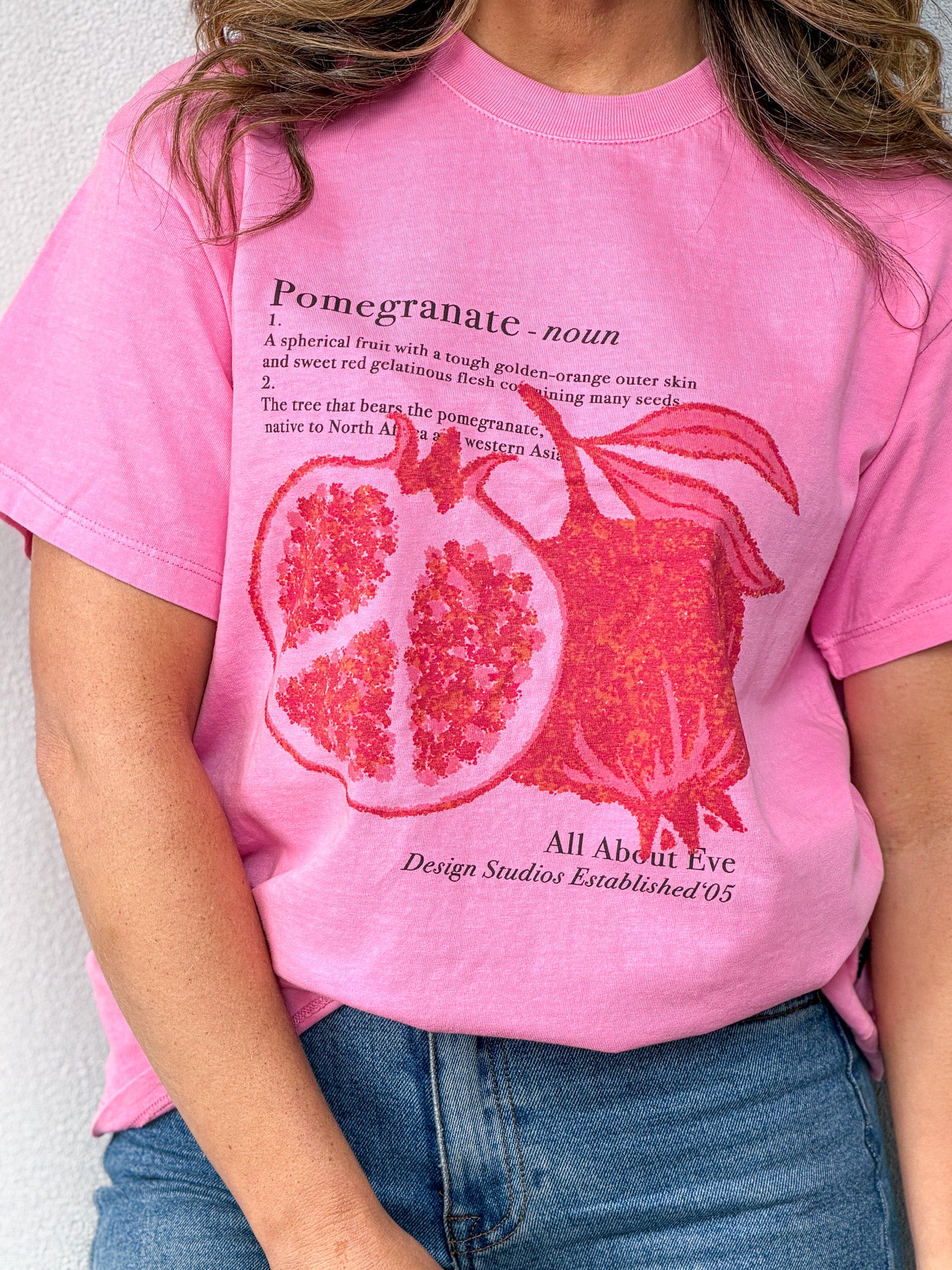 Pomegranate Relaxed Tee - Pink