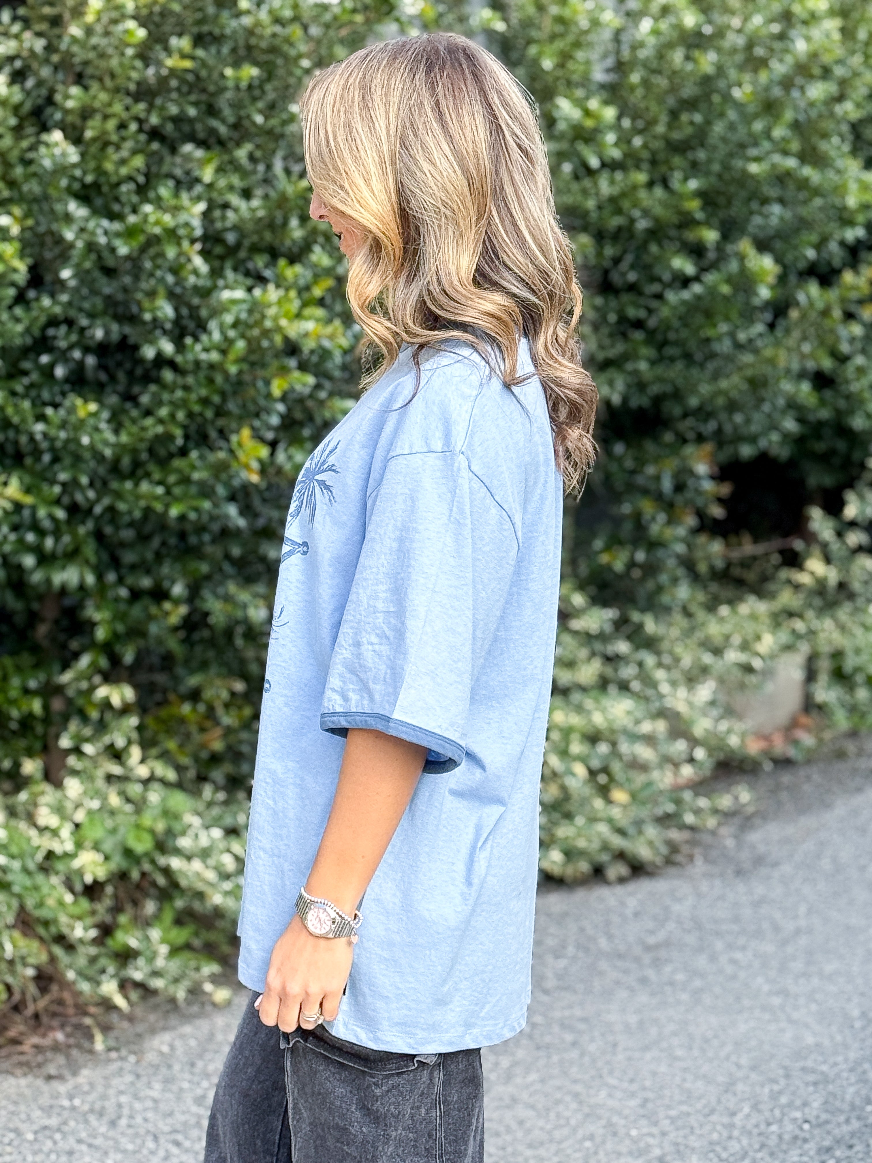 Pony Island Tee - Light Blue
