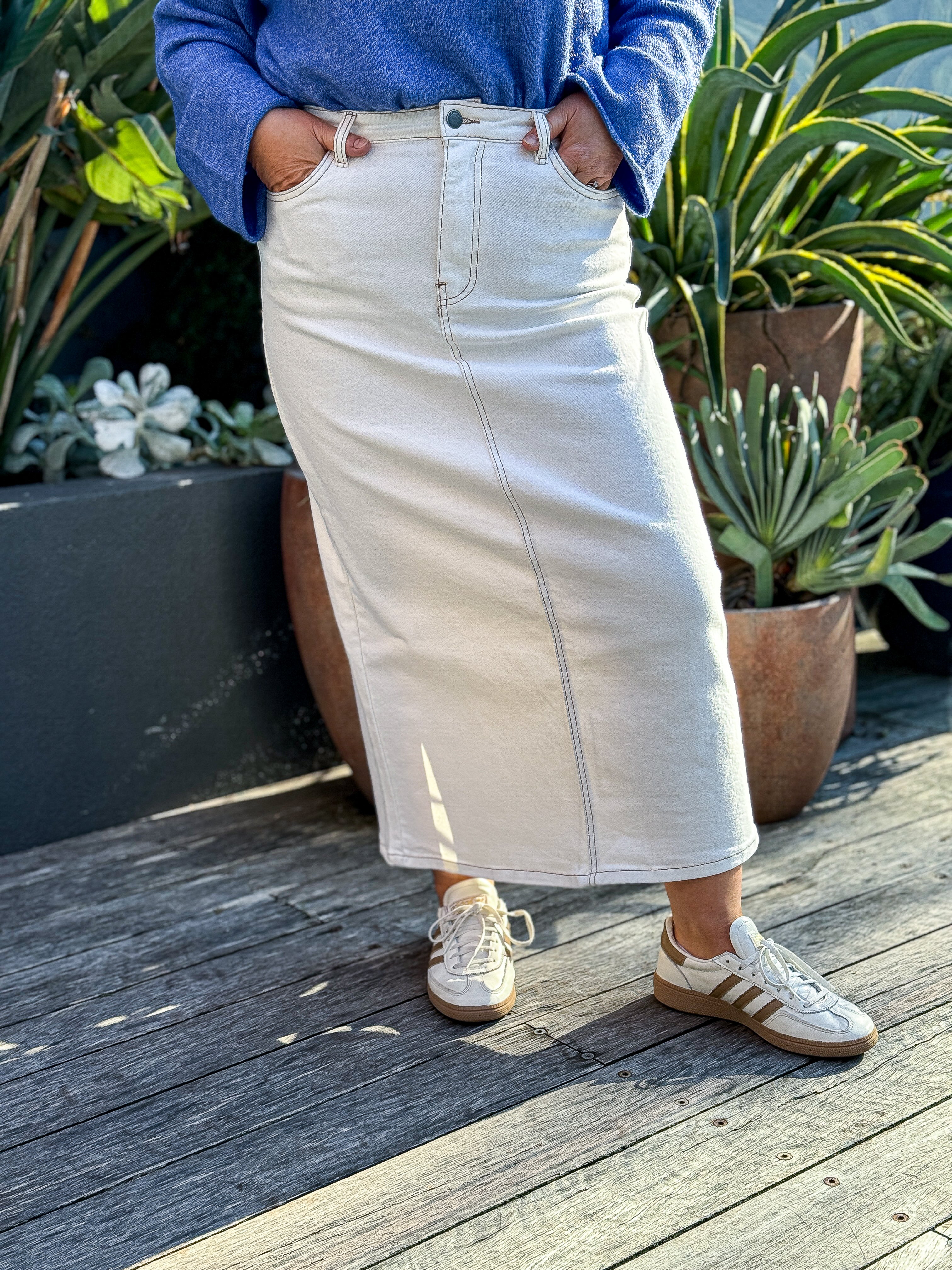 Ray Maxi Skirt - Vintage White