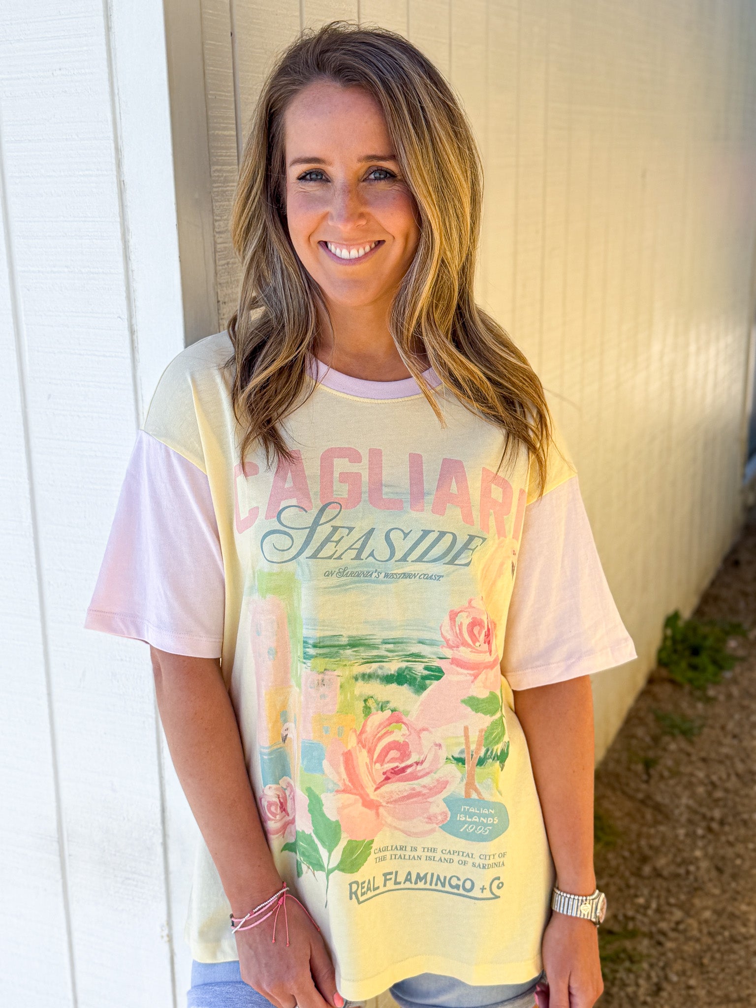 Real Flamingo Tee - Lemon