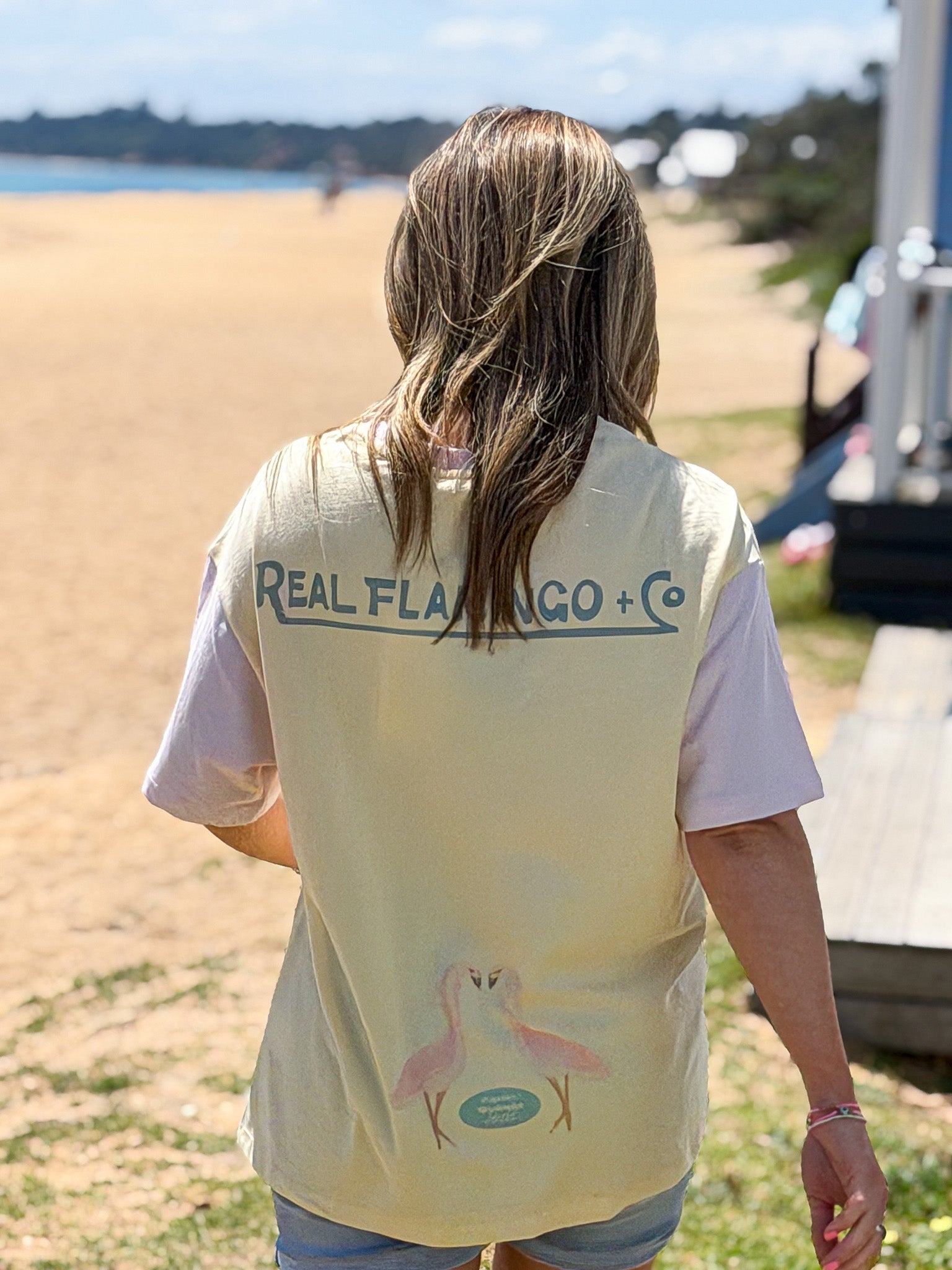 Real Flamingo Tee - Lemon