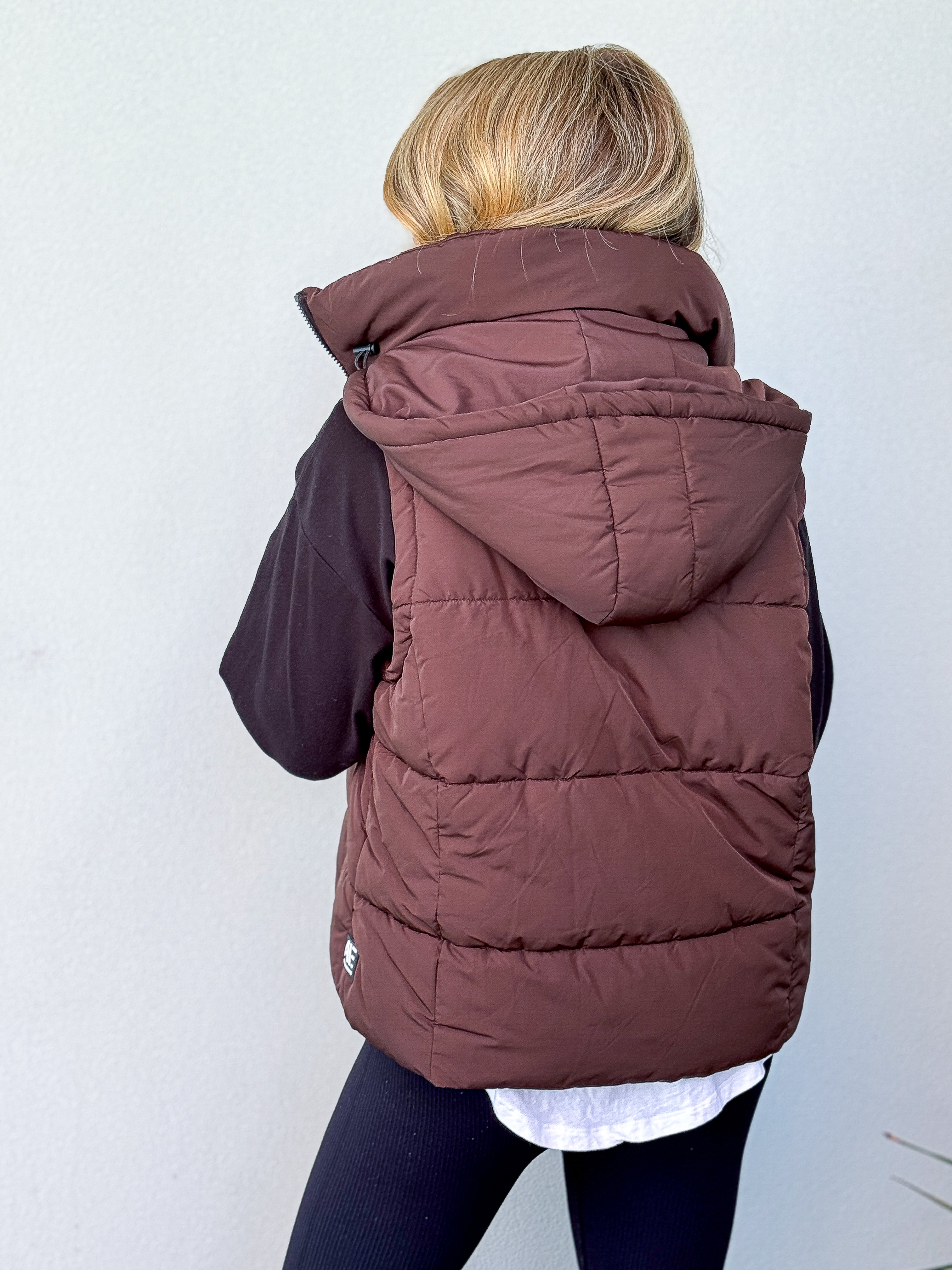 Remi Luxe Puffer Vest - Brown