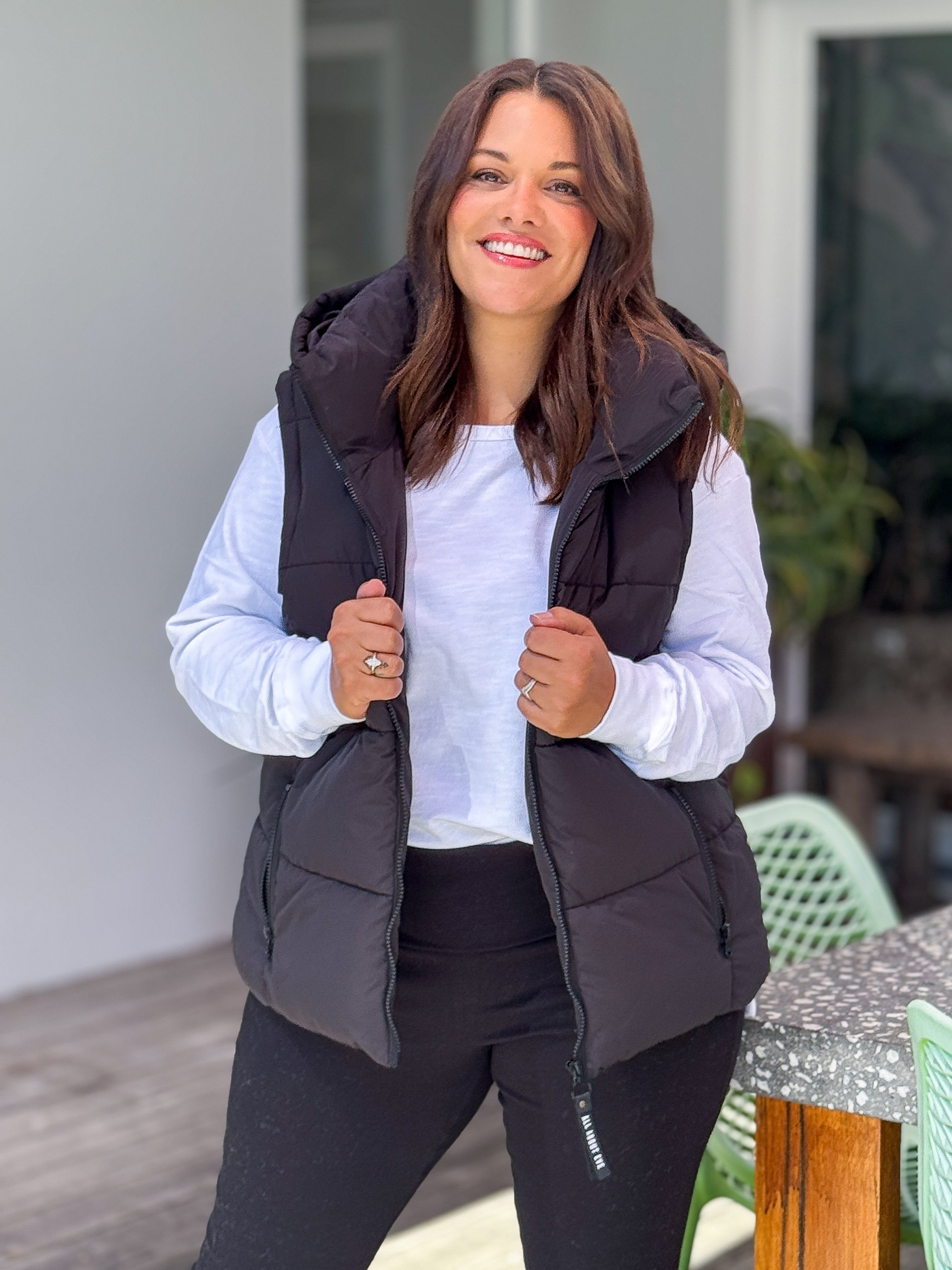 Remi Luxe Puffer Vest - Black