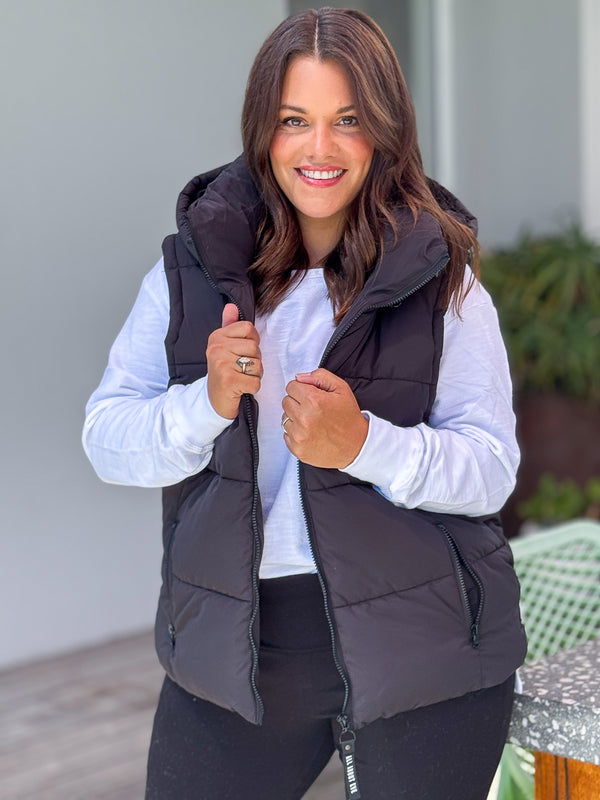 Remi Luxe Puffer Vest - Black