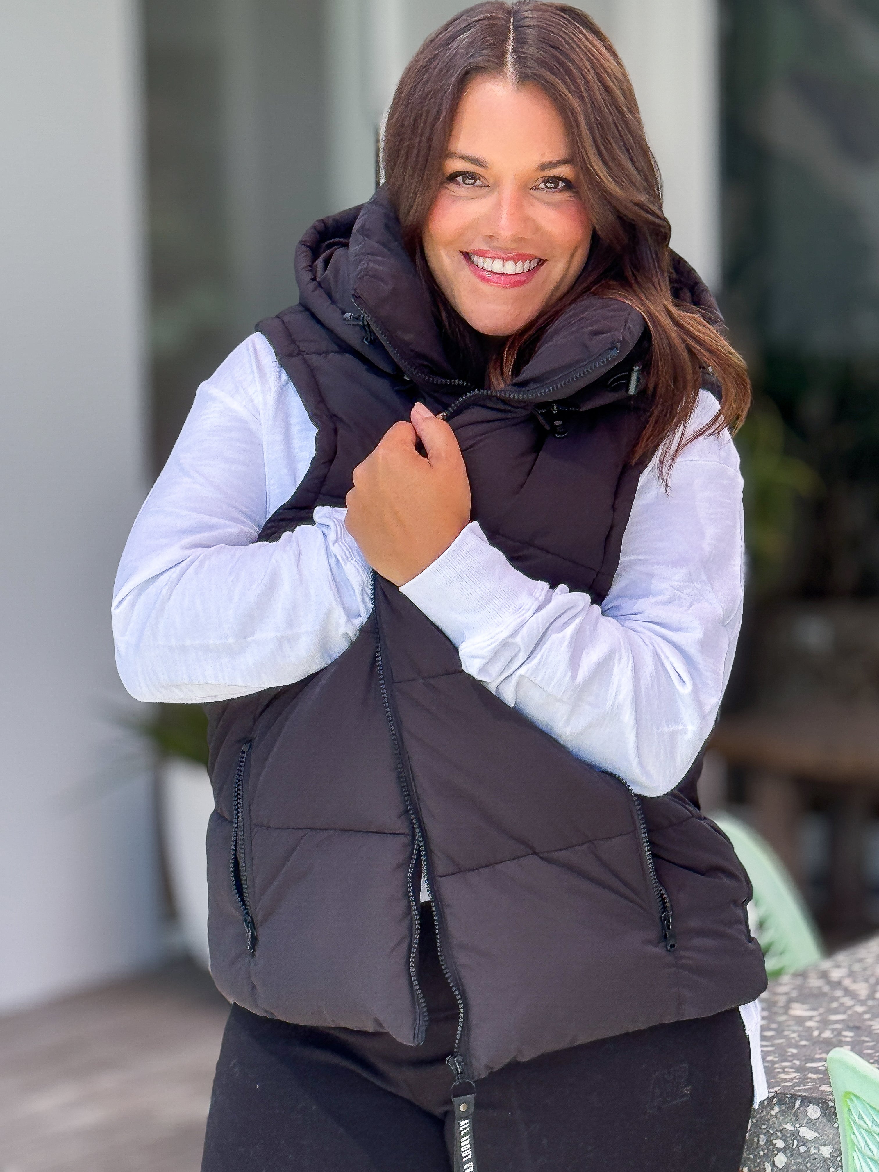 Remi Luxe Puffer Vest - Black