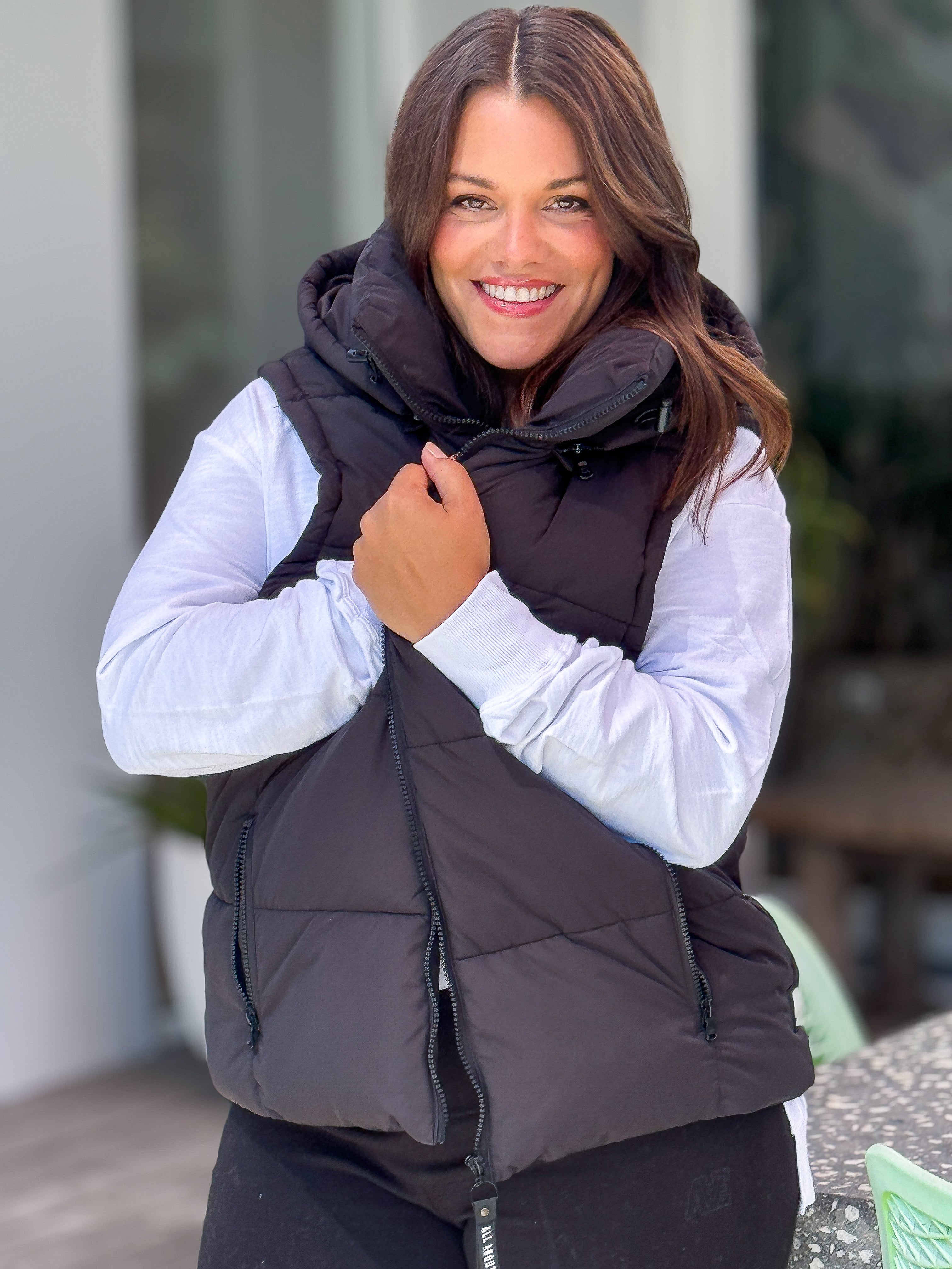 Remi Luxe Puffer Vest - Black