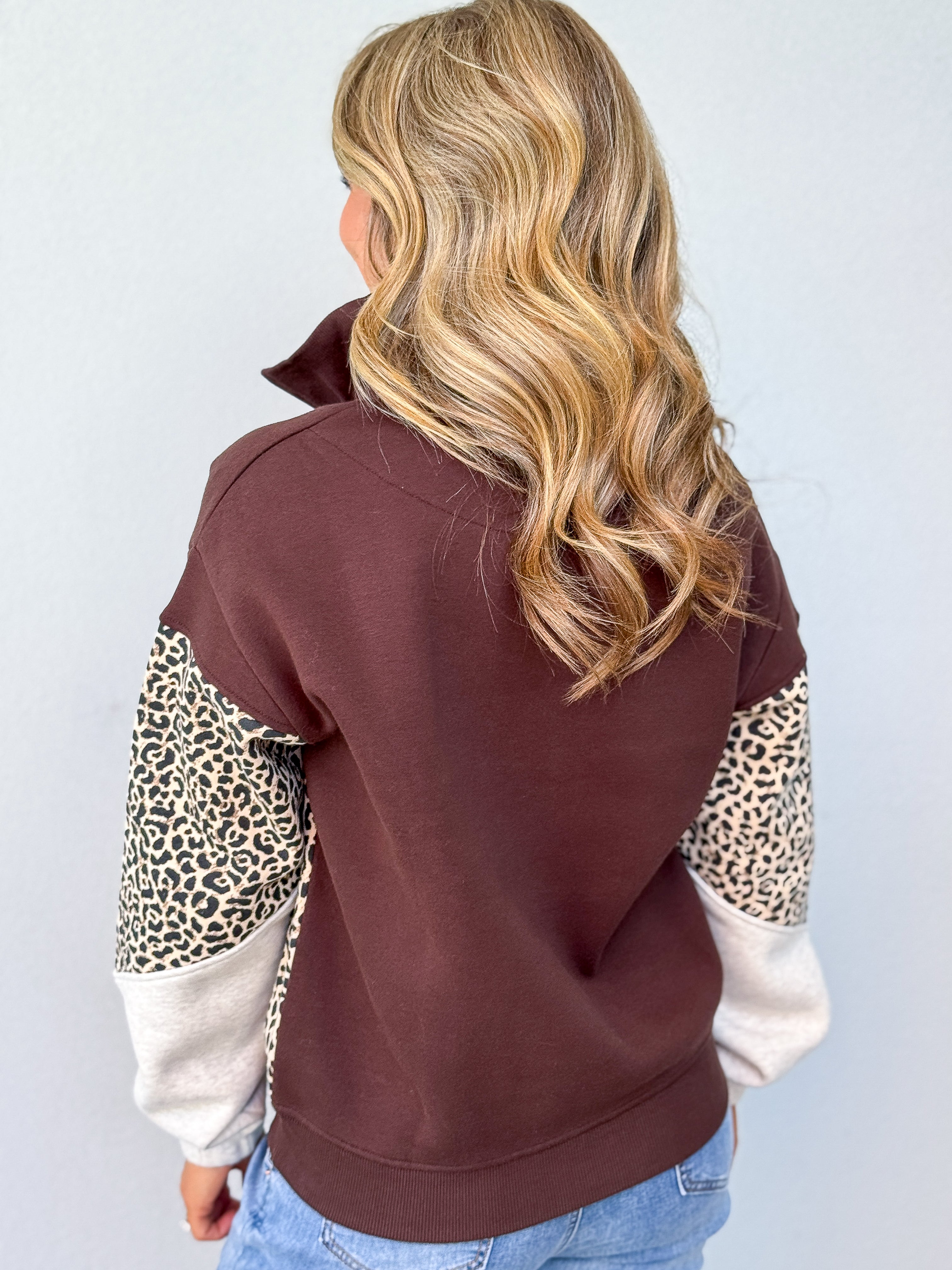 Savannah Panel 1/4 Zip - Brown