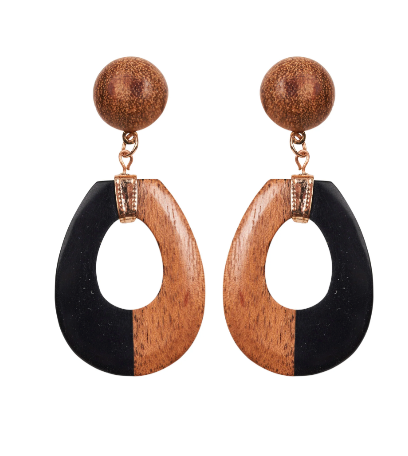 Cay Earring - Tan/Black