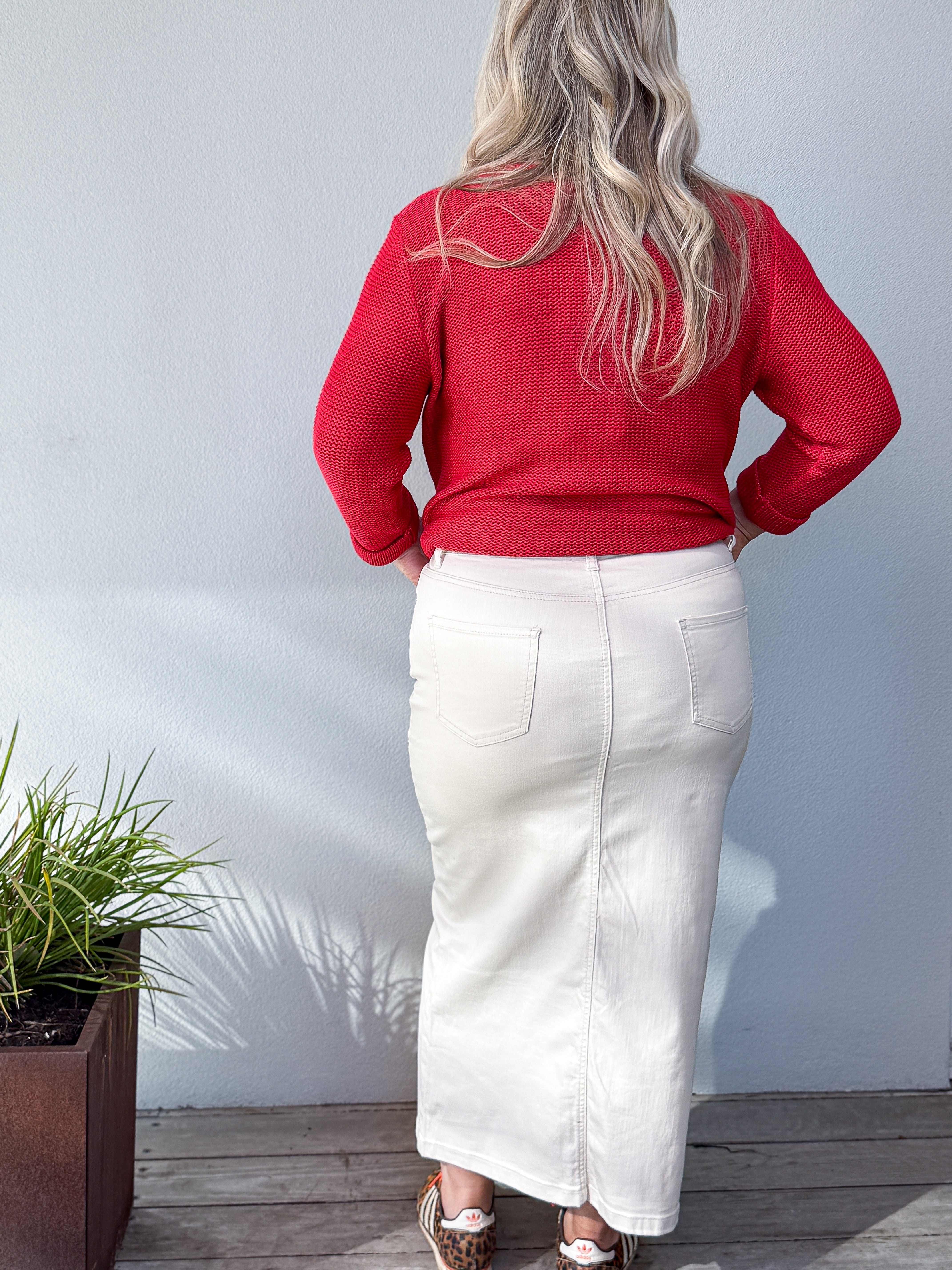 Sidney Denim Skirt - Sand